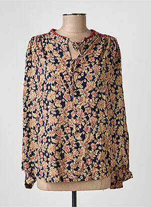 Blouse imprimé fantaisie manches longues bleu ORFEO femme