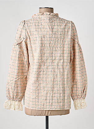 Chemisier imprimé fantaisie manches longues beige ORFEO femme