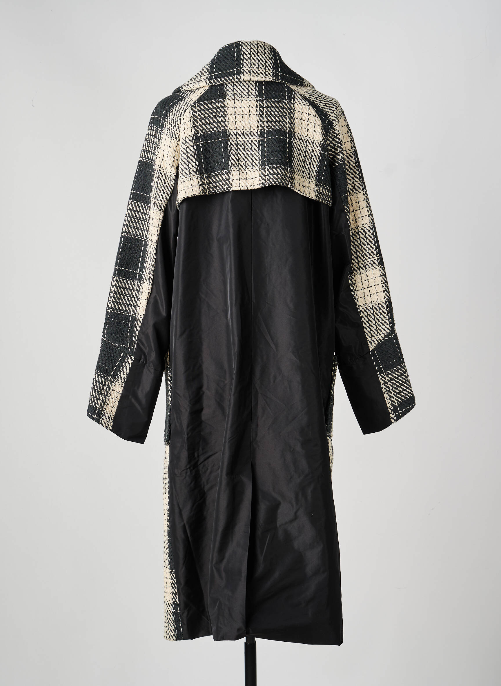 Manteau long coupe droite sans capuche noir COSTER COPENHAGEN femme