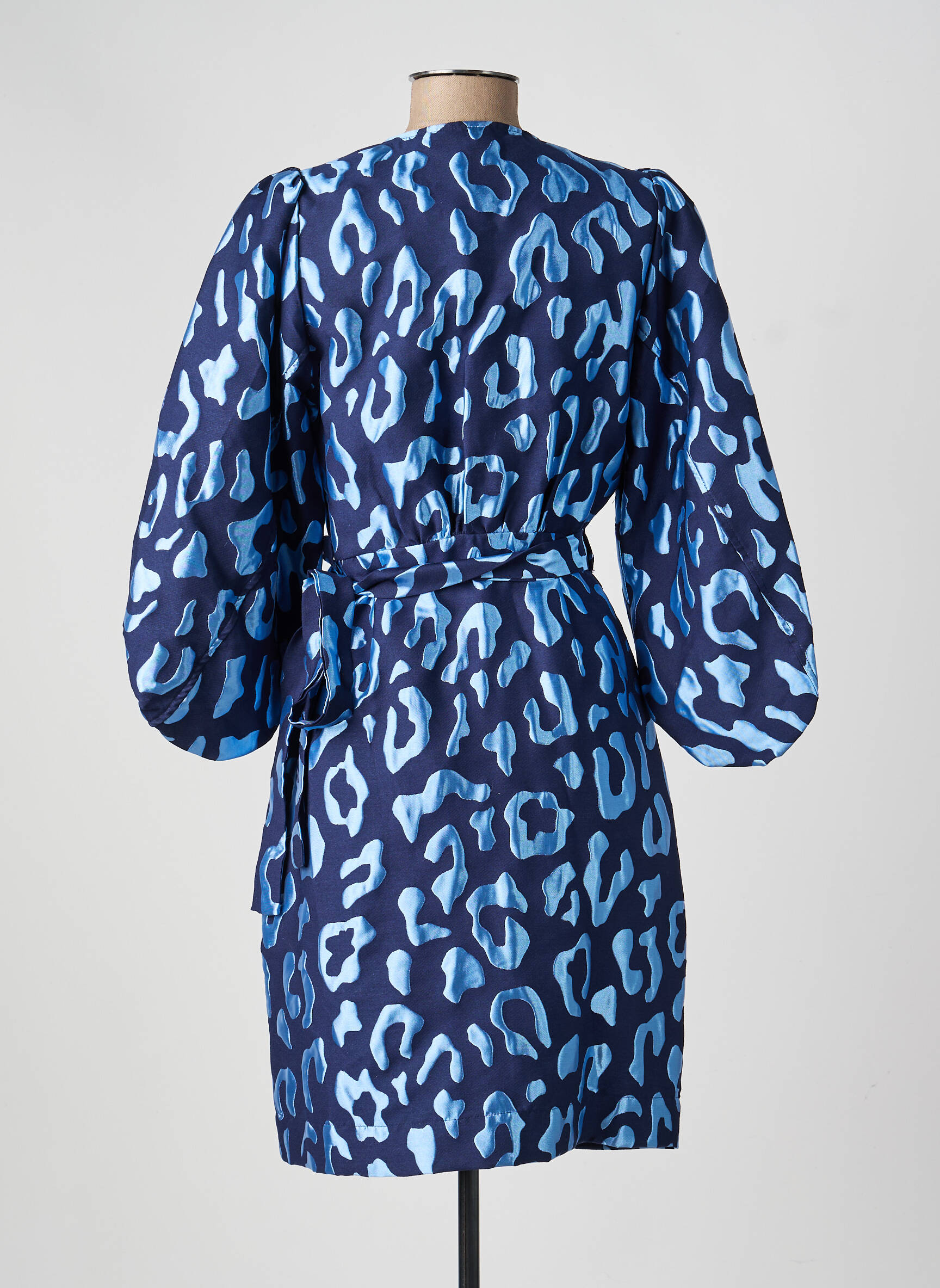 Robe mi-longue manches 3/4 manches 3/4 bleu COSTER COPENHAGEN femme