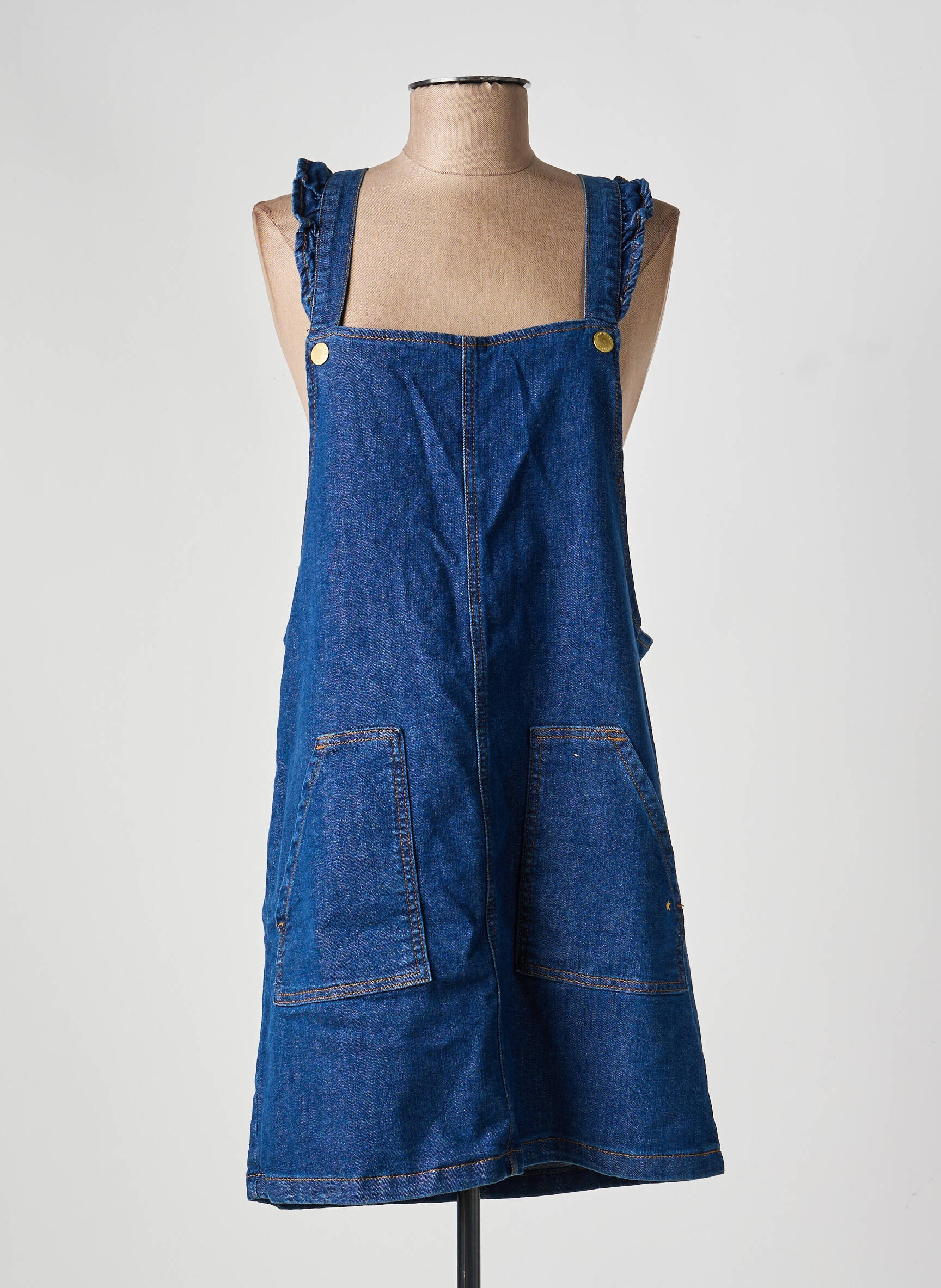 Robe mi-longue fines bretelles bleu LA PETITE ETOILE femme