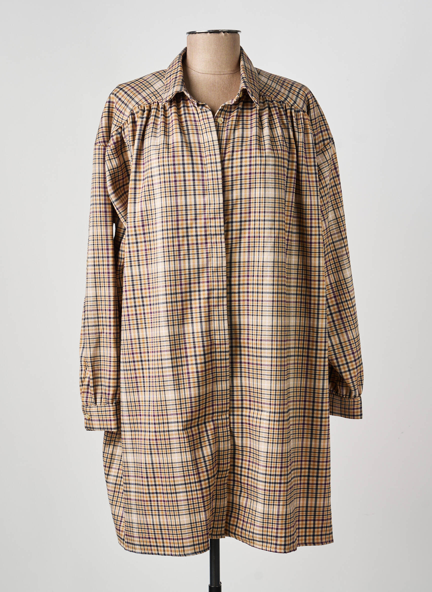Robe courte manches longues manches longues beige RUE MAZARINE femme