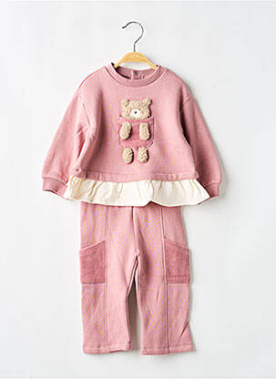 Ensemble pantalon broderie rose MAYORAL fille
