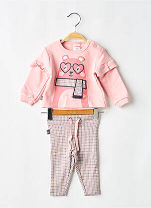 Ensemble pantalon broderie rose BOBOLI fille