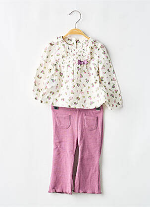 Ensemble pantalon broderie violet MAYORAL fille
