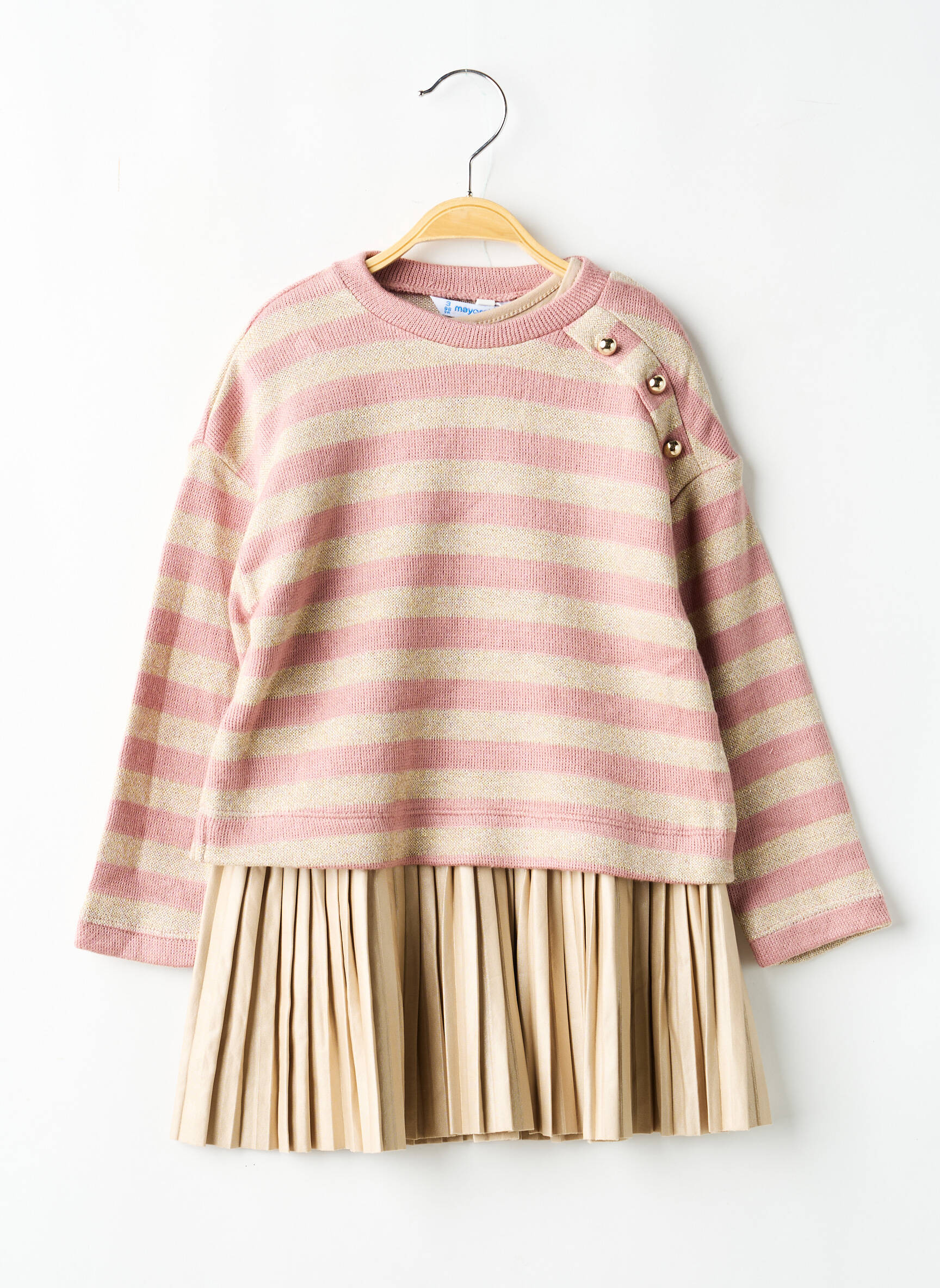 Ensemble jupe coupe cintrée rose MAYORAL fille