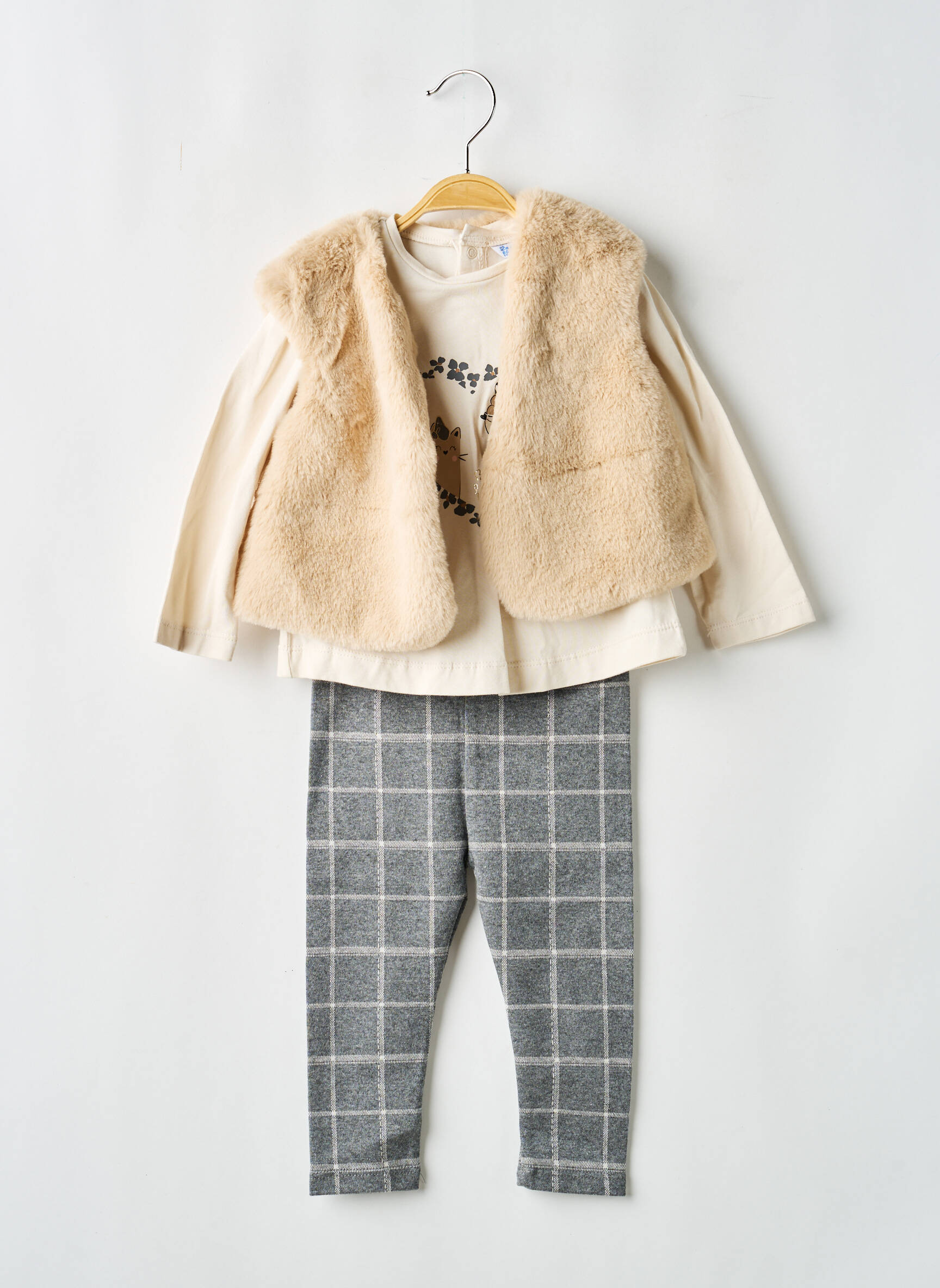 Ensemble pantalon manches longues beige MAYORAL fille