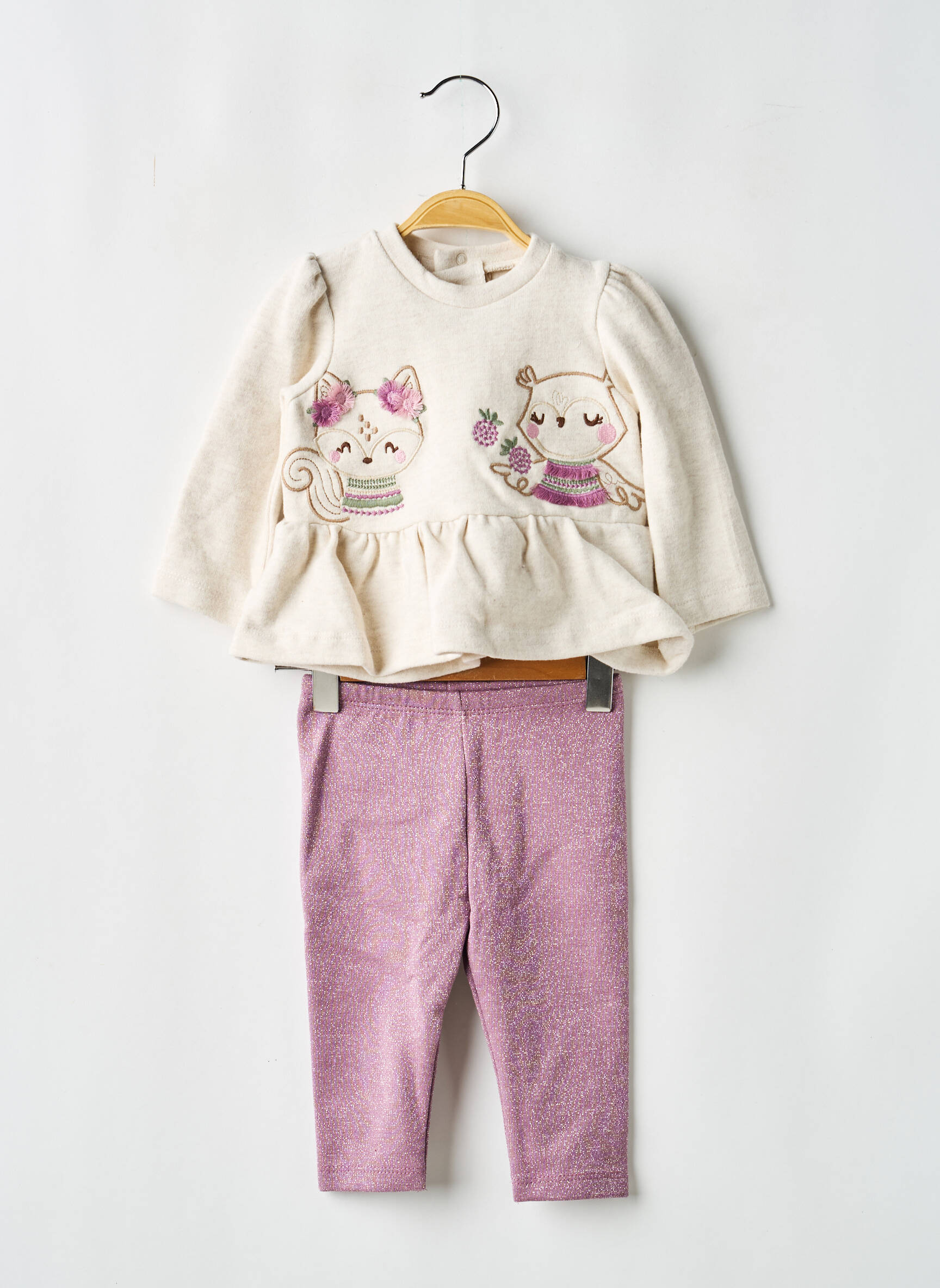 Ensemble pantalon broderie beige MAYORAL fille