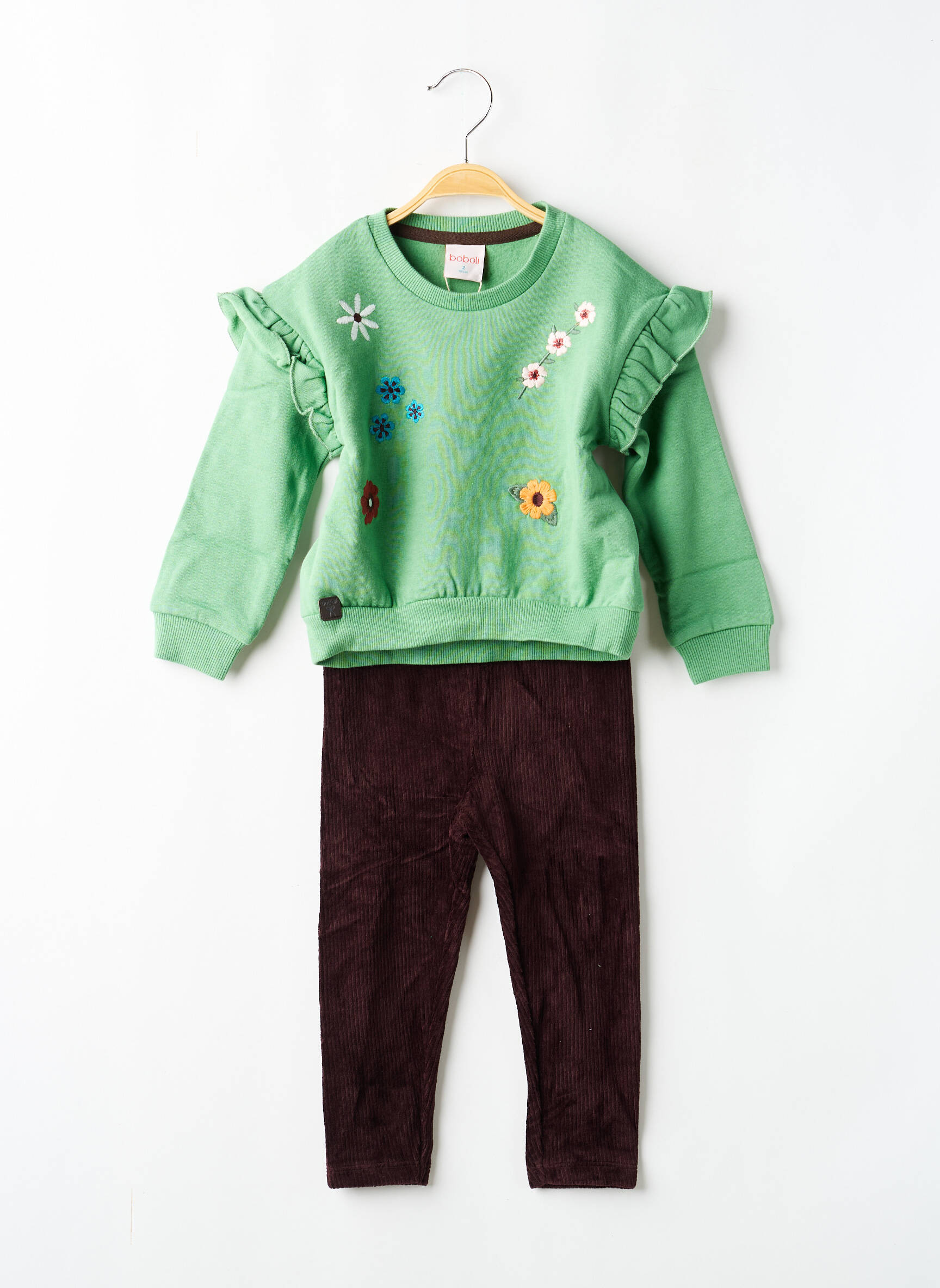 Ensemble pantalon broderie vert BOBOLI fille