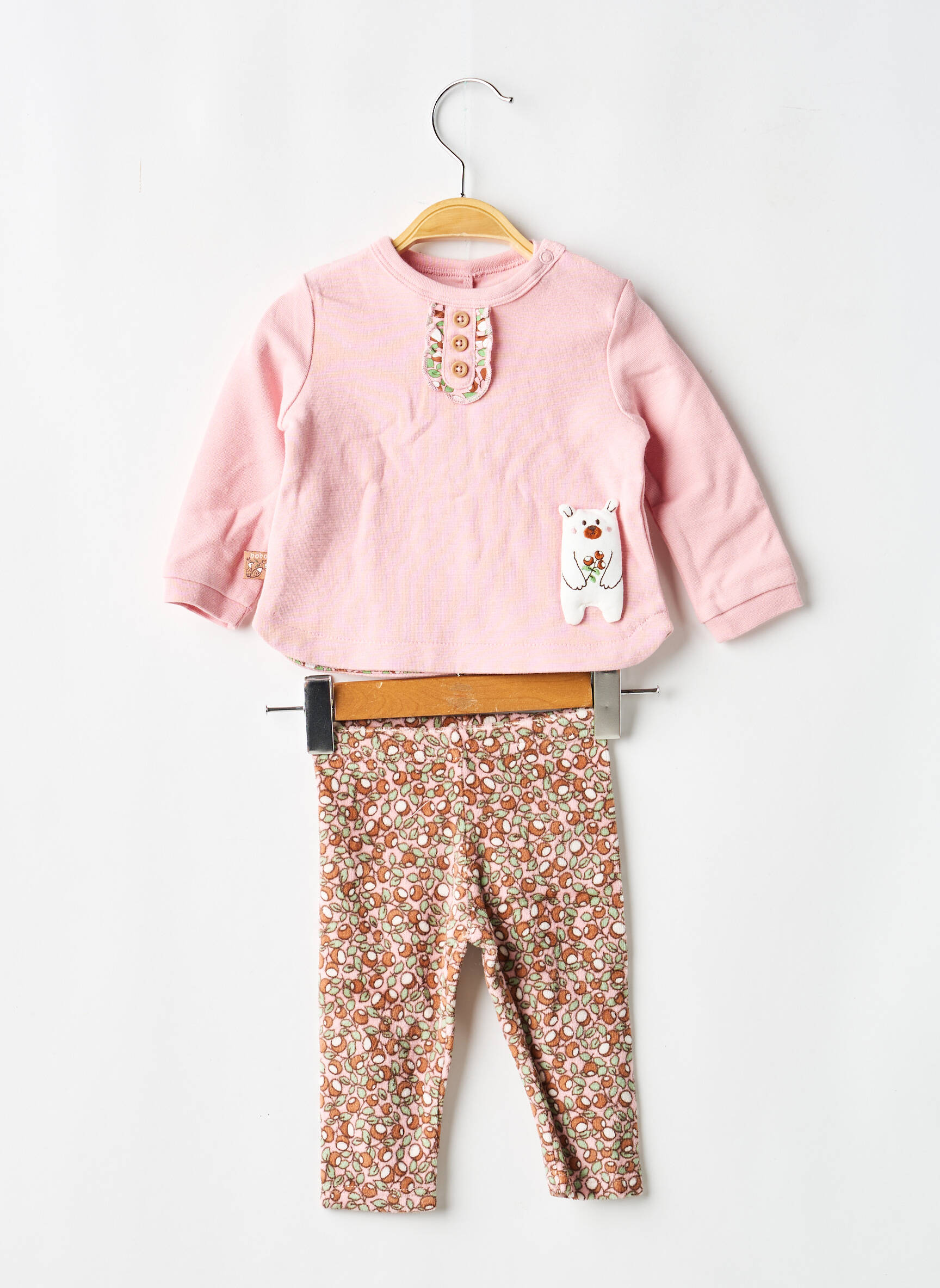 Ensemble pantalon manches longues rose BOBOLI fille