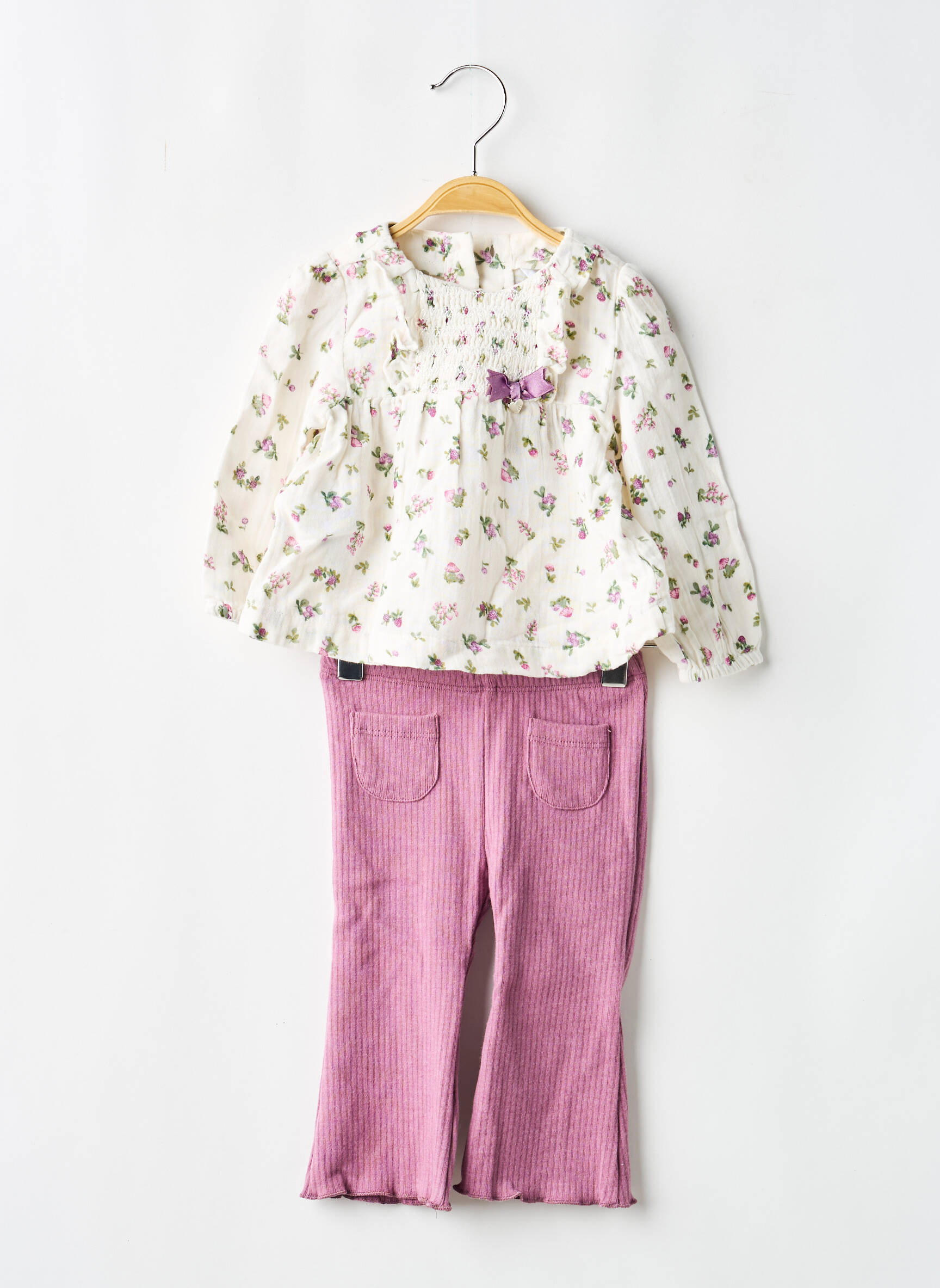 Ensemble pantalon broderie violet MAYORAL fille
