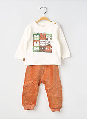 Ensemble pantalon taille élastique marron BOBOLI garçon