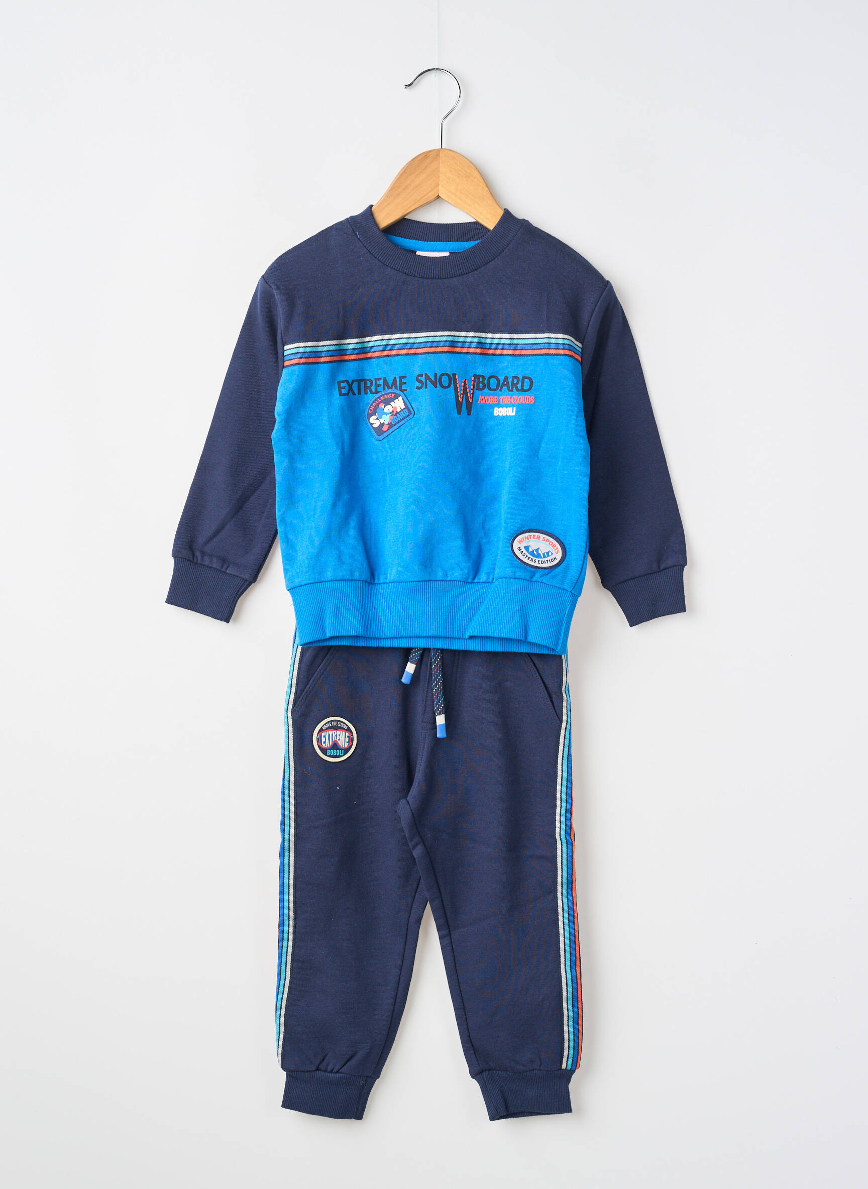 Ensemble pantalon taille élastique bleu BOBOLI garçon