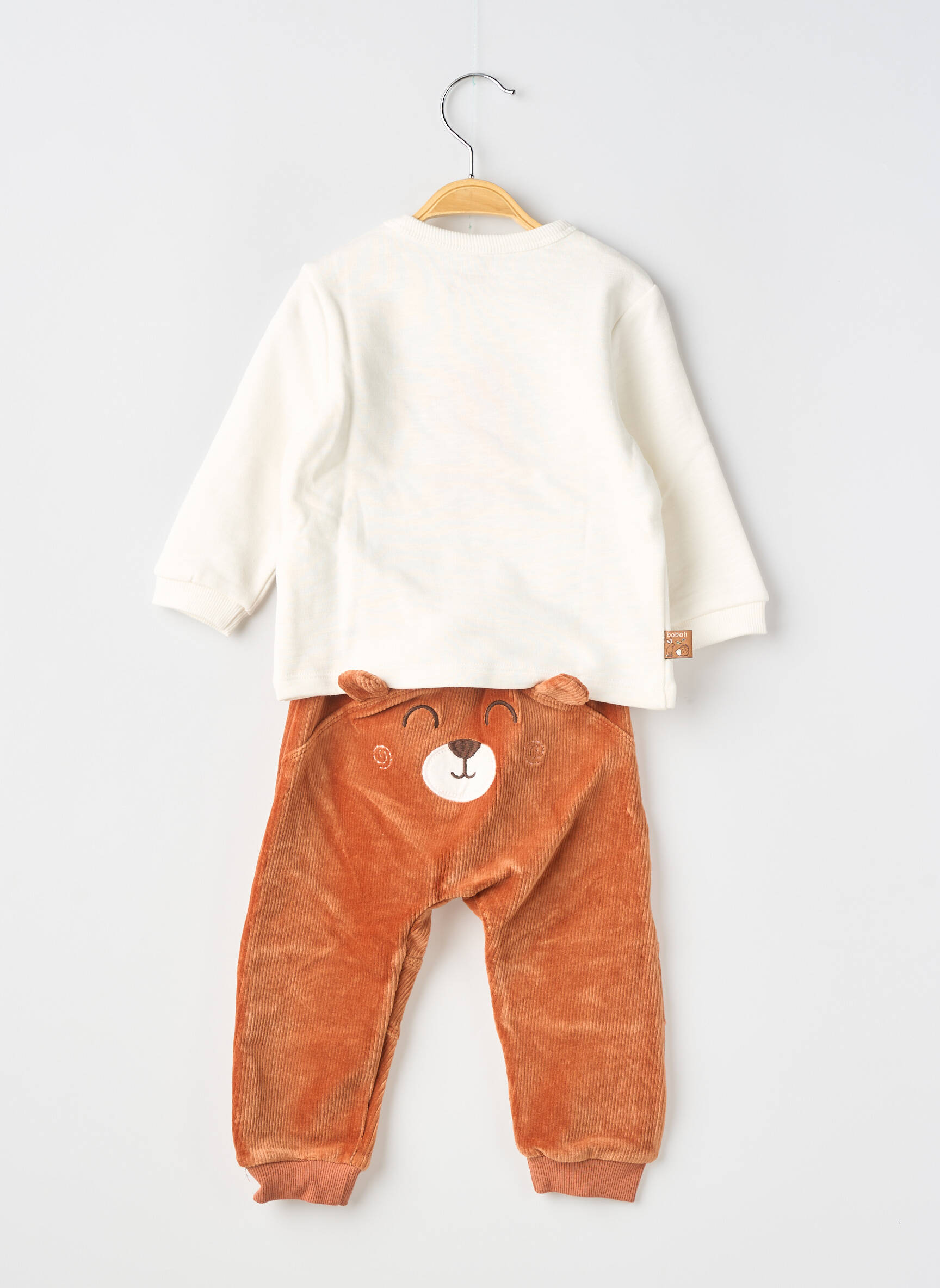 Ensemble pantalon taille élastique marron BOBOLI garçon