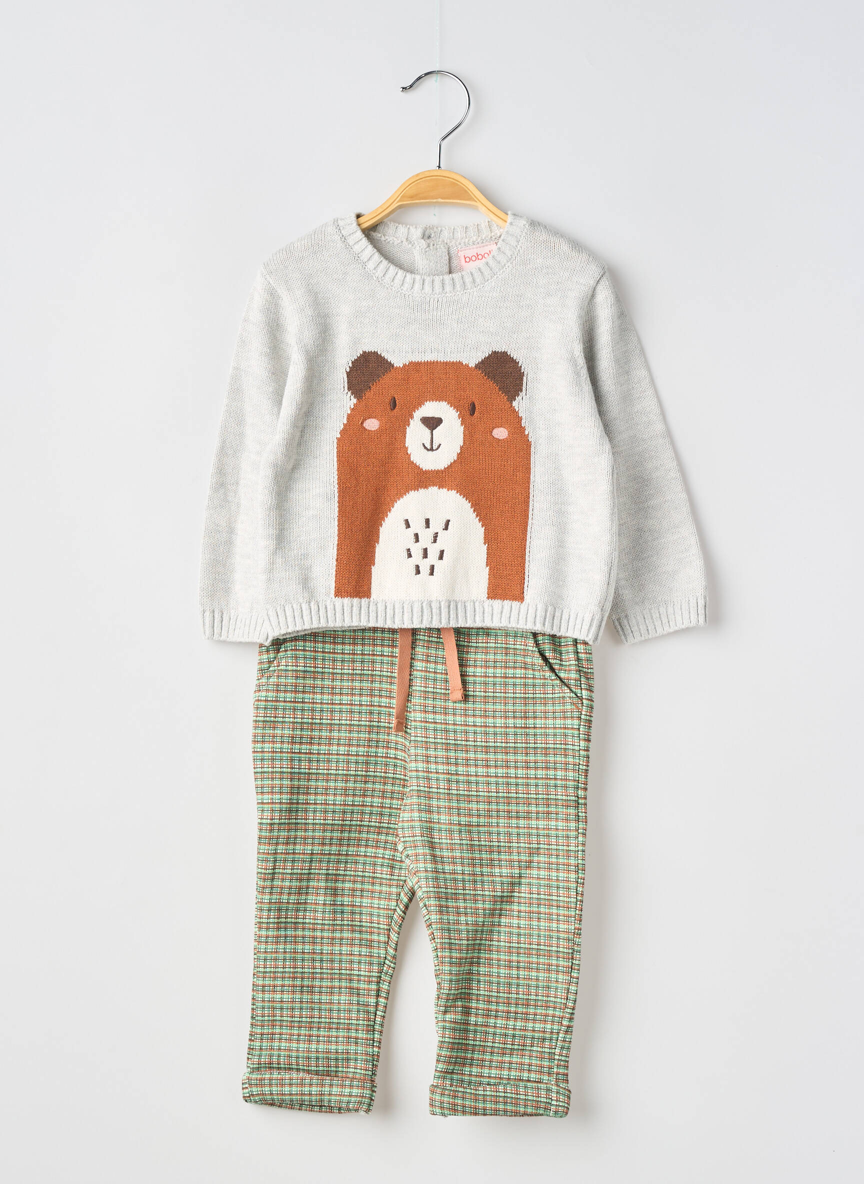 Ensemble pantalon taille élastique gris BOBOLI garçon