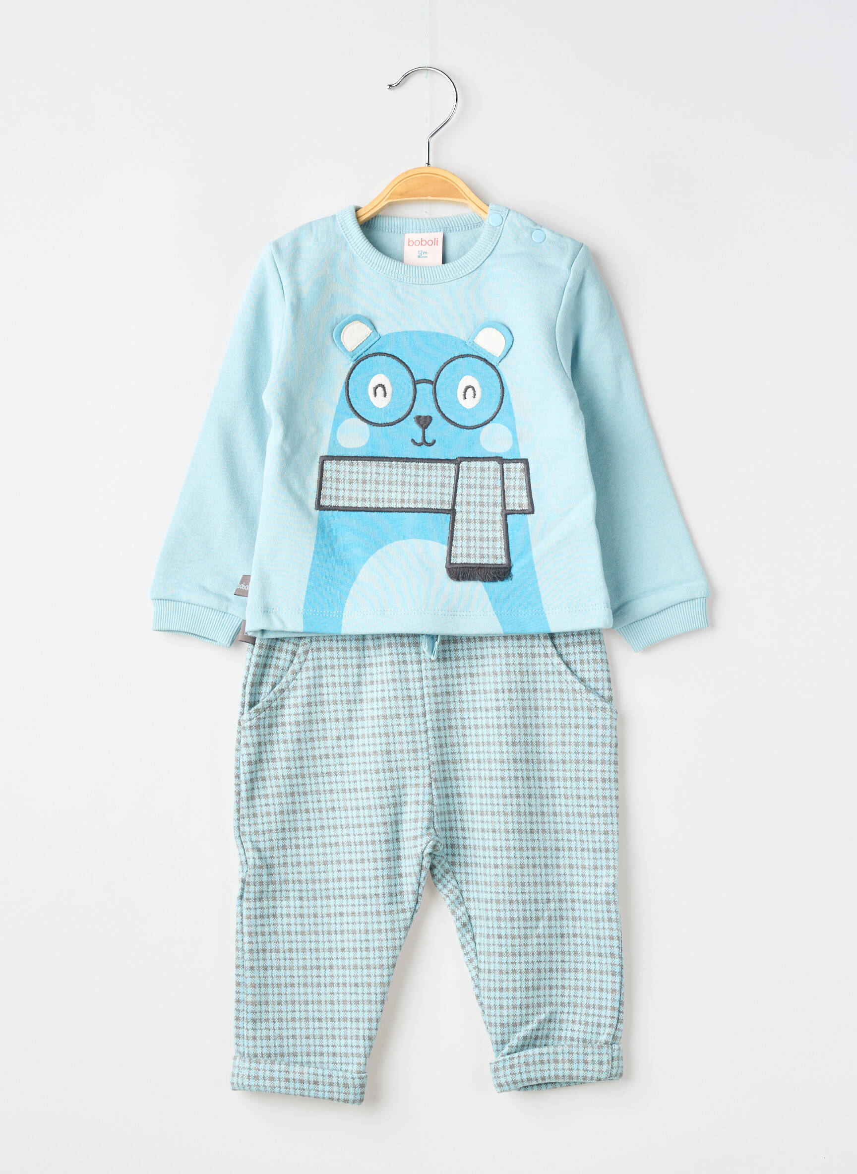 Ensemble pantalon taille élastique bleu BOBOLI garçon
