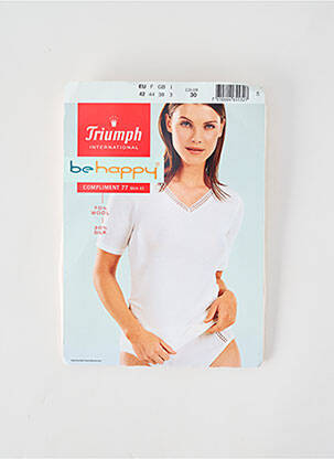 T-shirt col v manches courtes blanc TRIUMPH femme