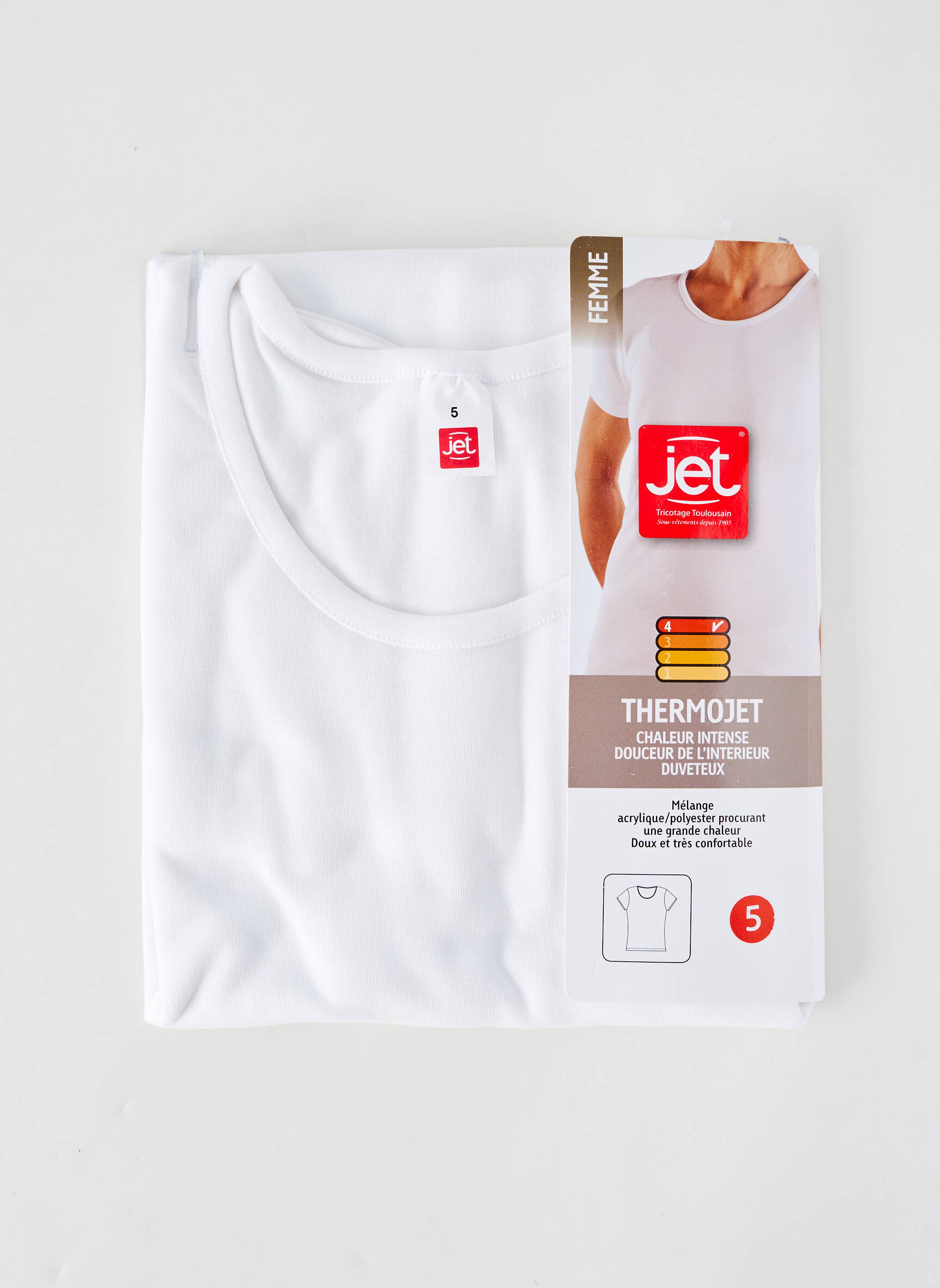 T-shirt stretch manches courtes blanc JET femme