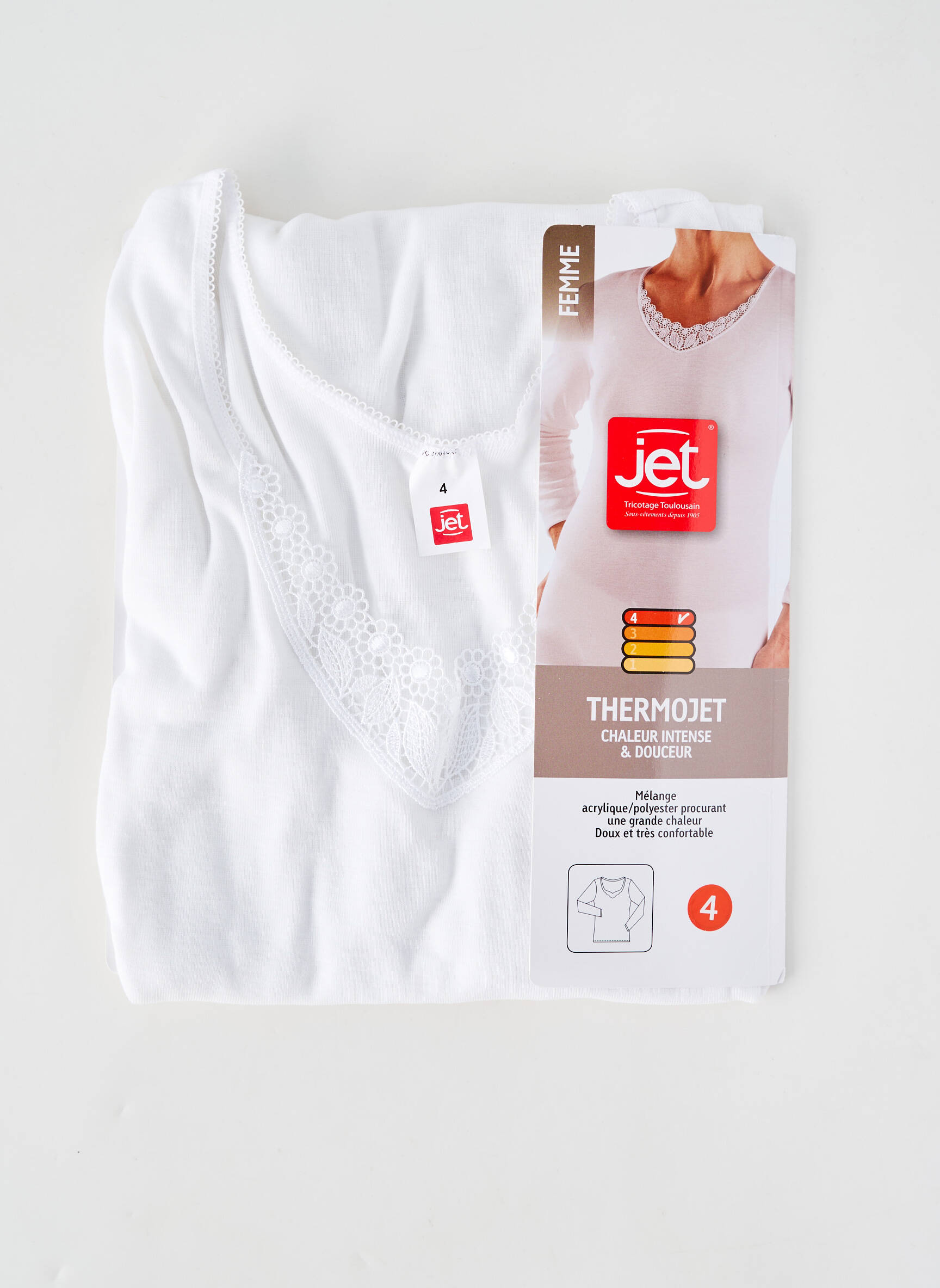 T-shirt manches longues manches longues blanc JET femme