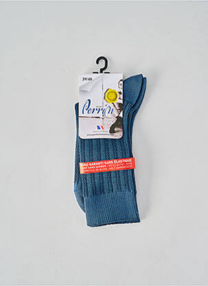 Chaussettes stretch bleu PERRIN homme
