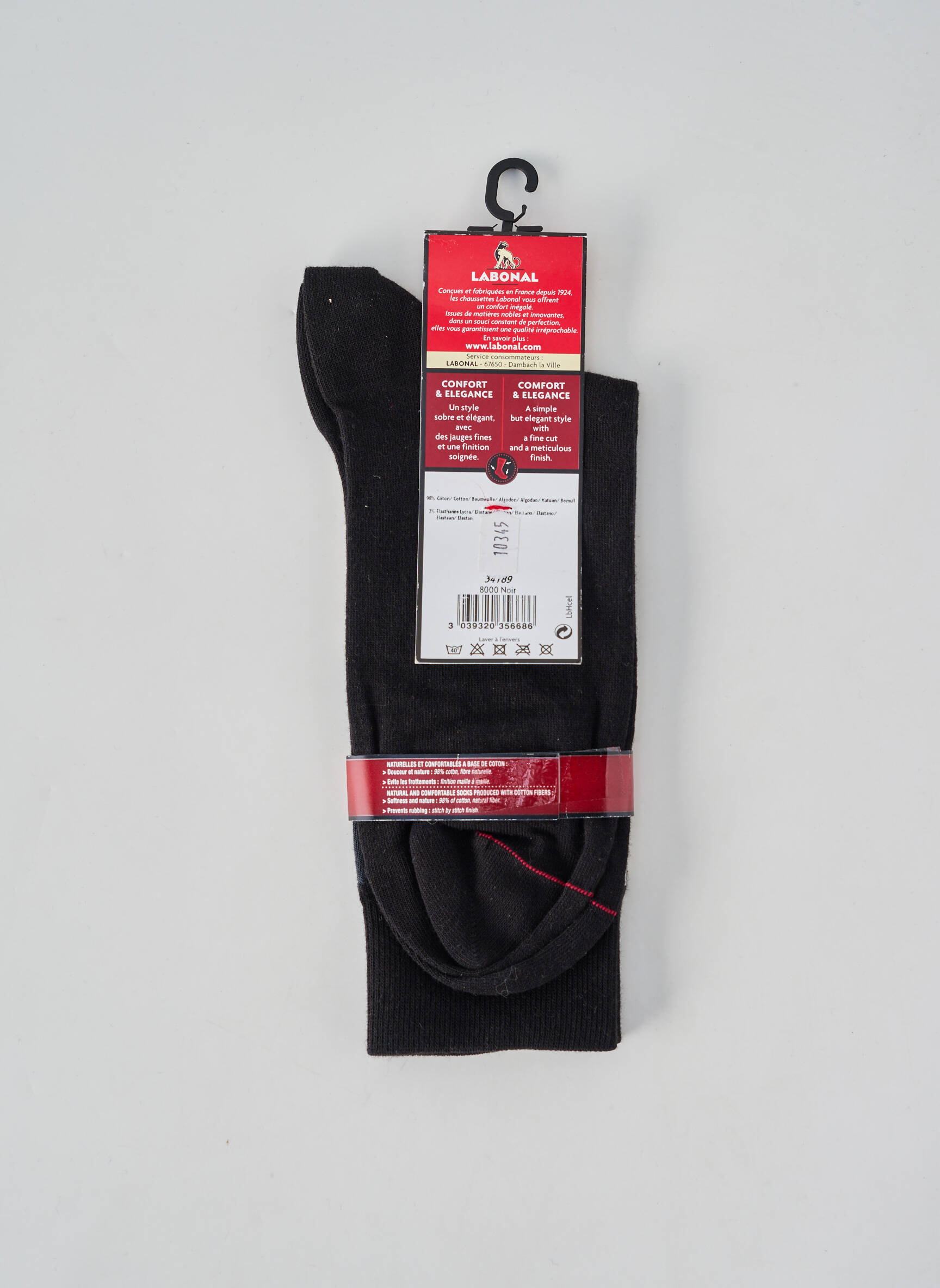Chaussettes stretch noir LABONAL homme