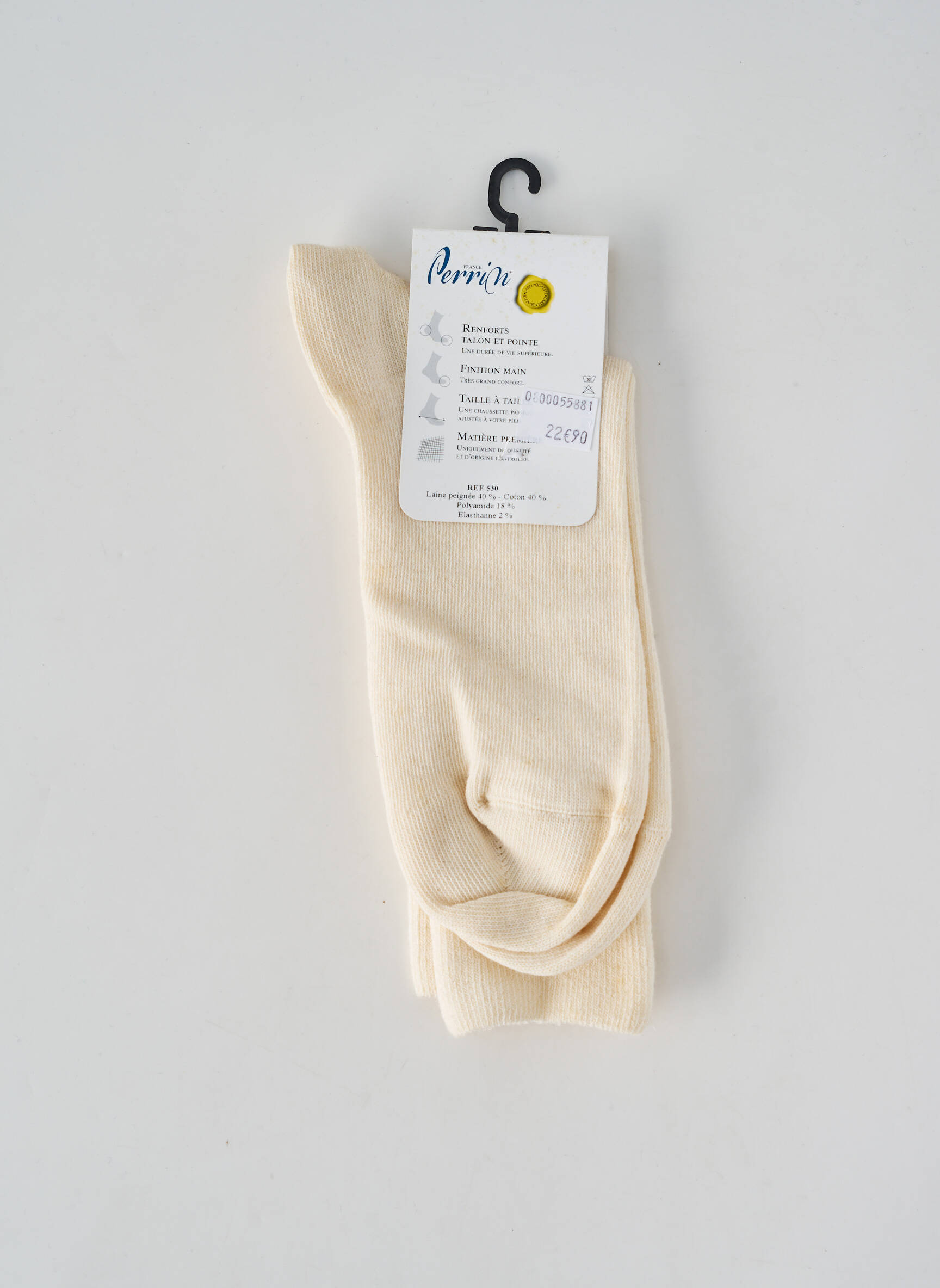 Chaussettes stretch beige PERRIN homme