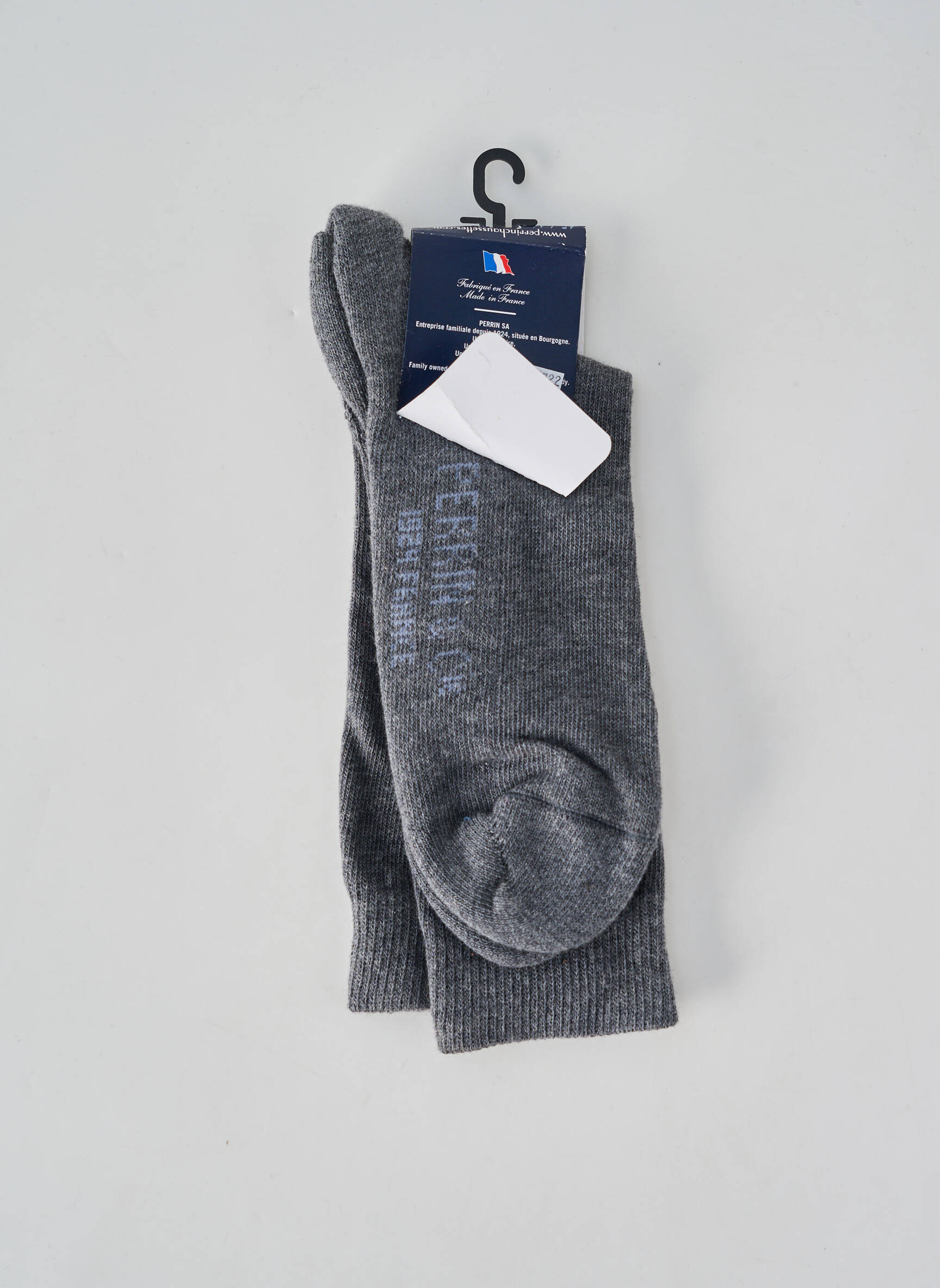 Chaussettes imprimé fantaisie gris PERRIN homme
