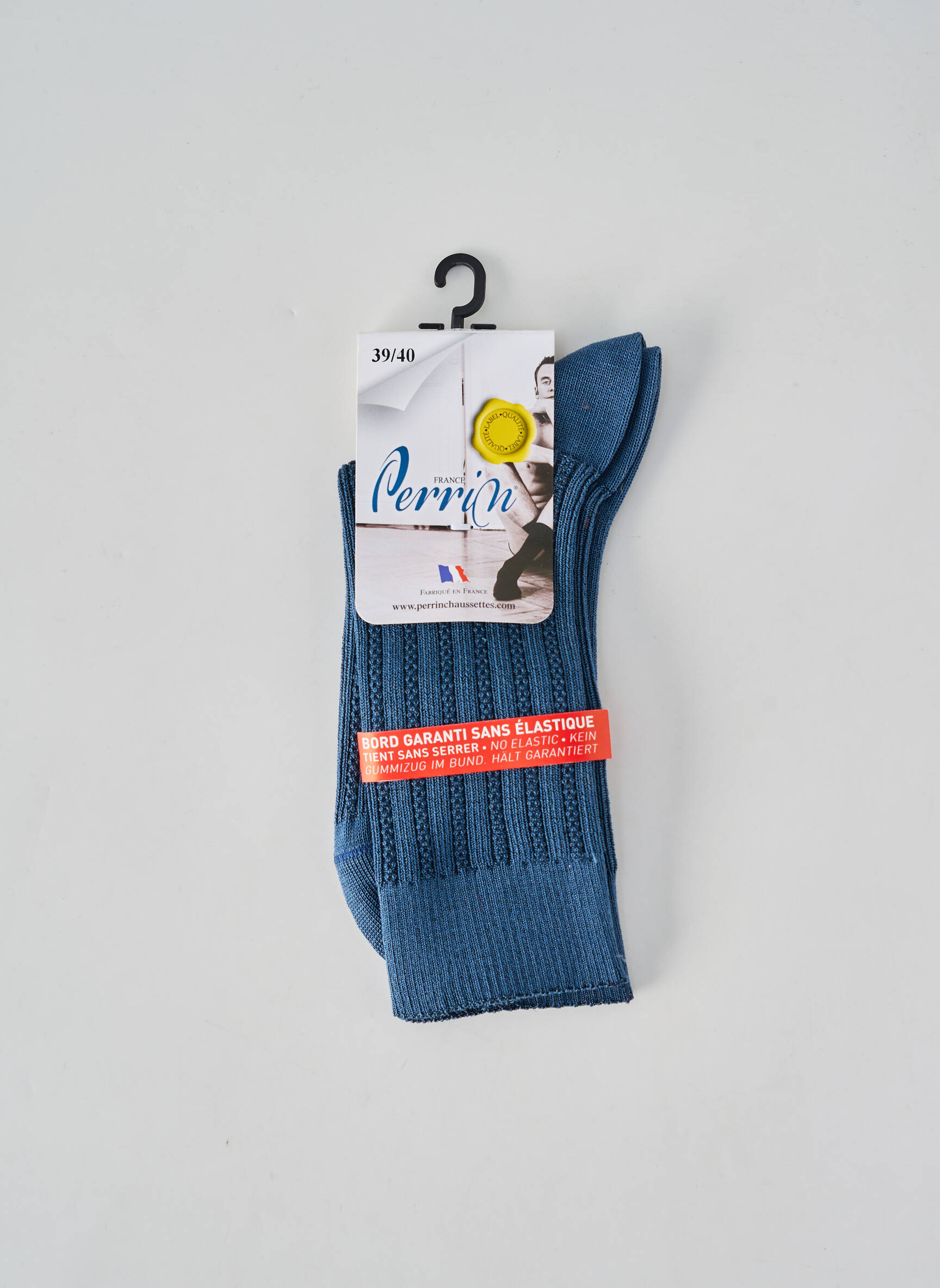 Chaussettes stretch bleu PERRIN homme