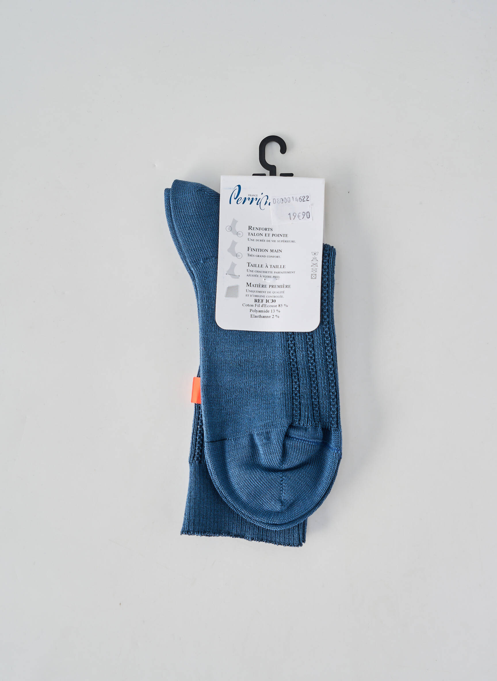Chaussettes stretch bleu PERRIN homme