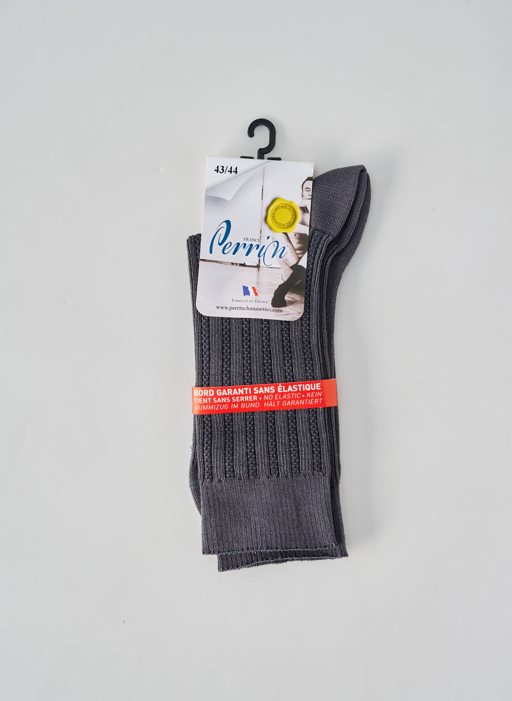 Chaussettes stretch gris PERRIN homme
