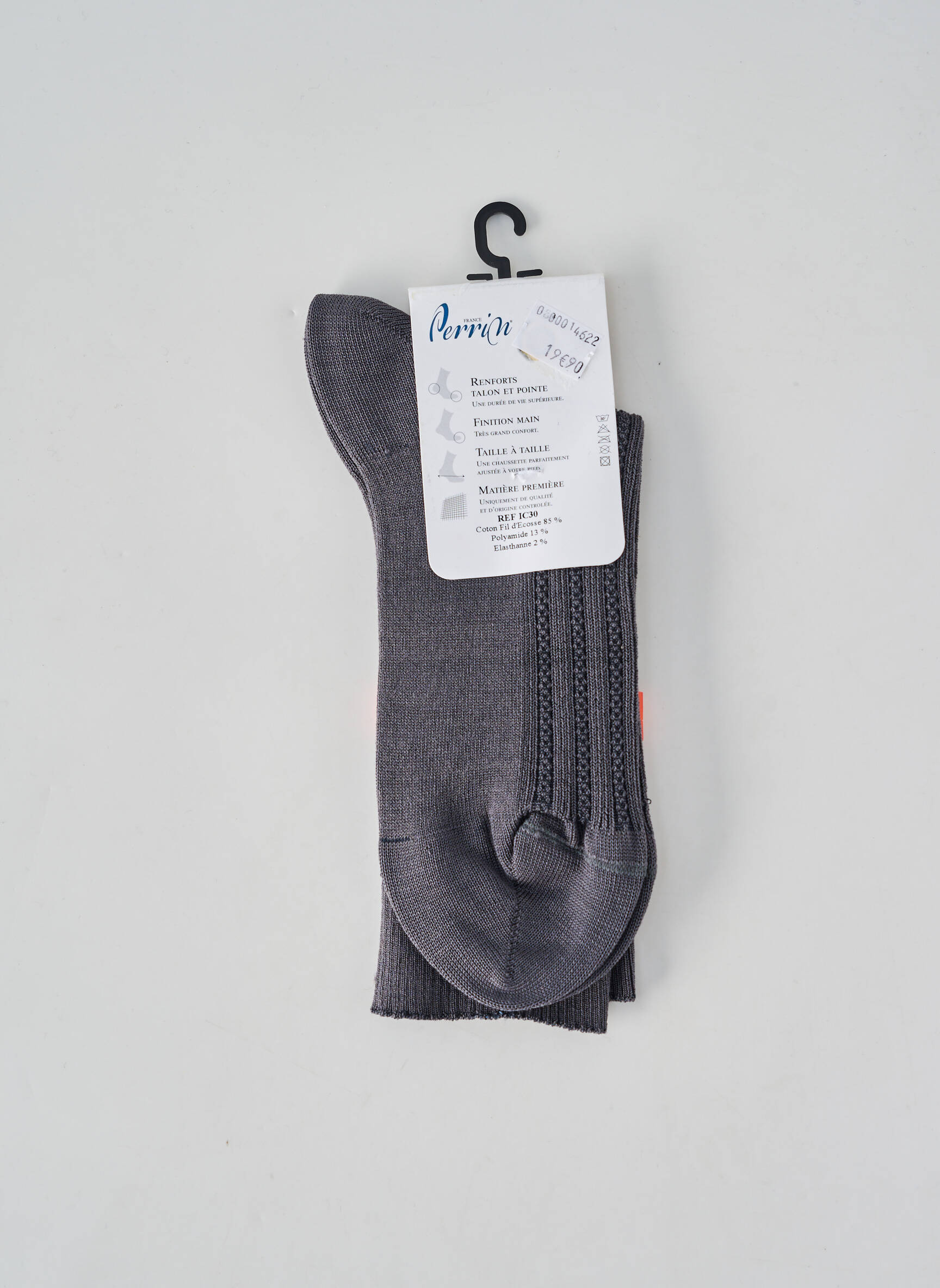 Chaussettes stretch gris PERRIN homme