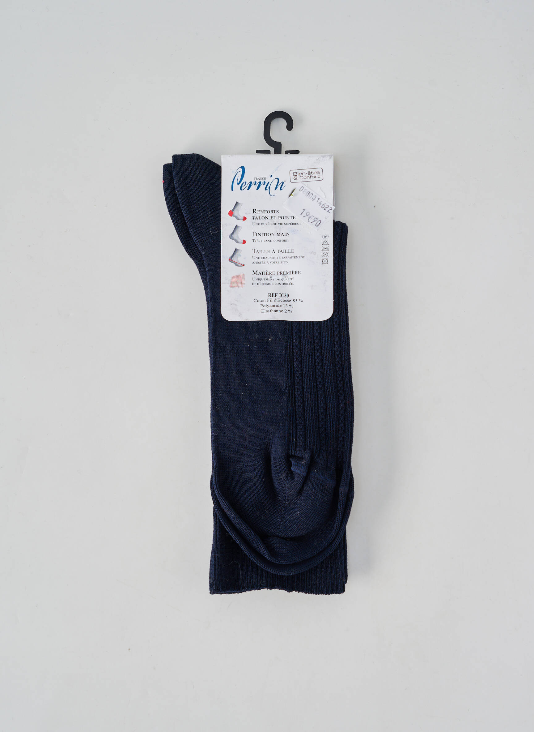 Chaussettes stretch bleu PERRIN homme