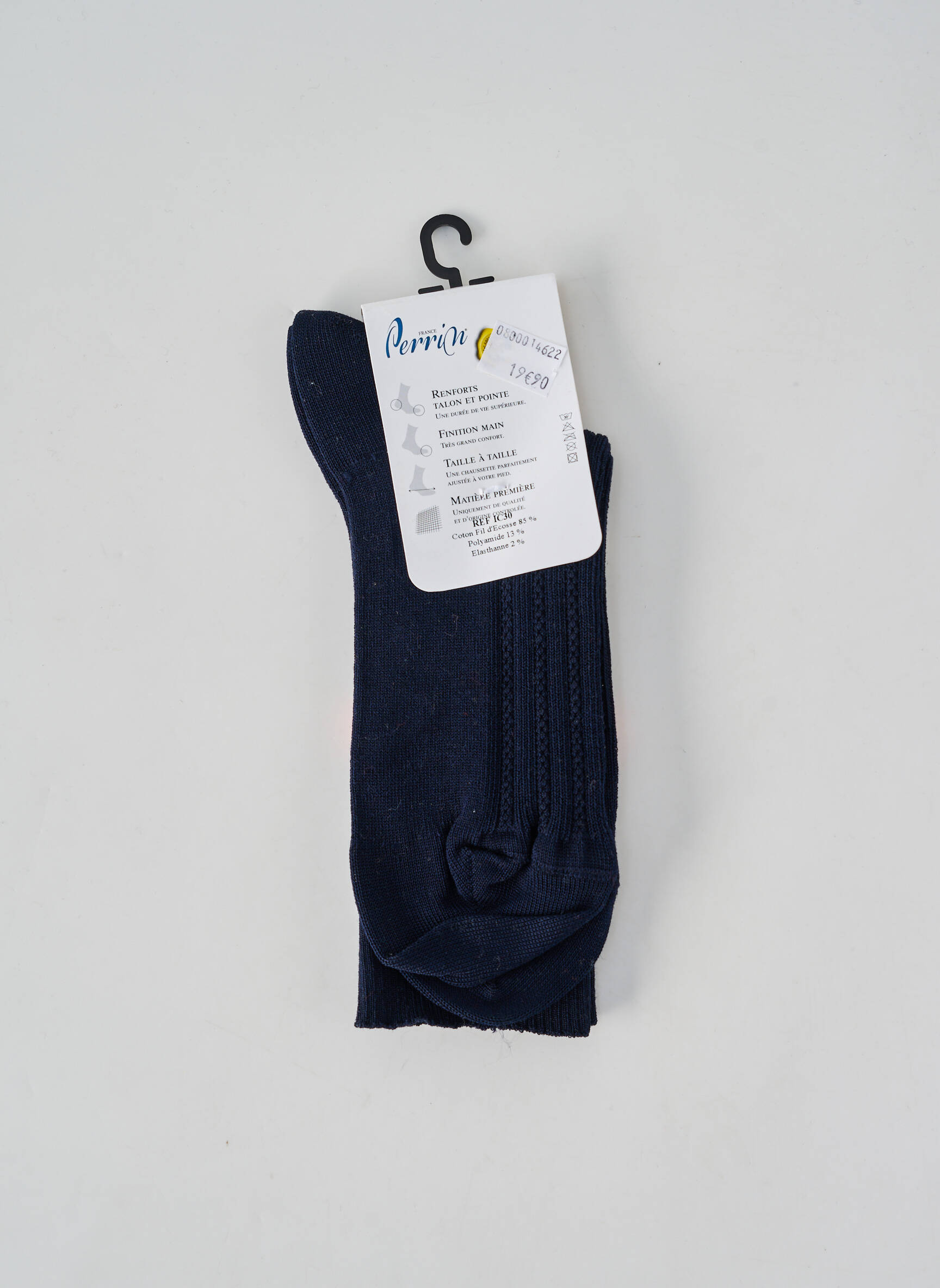 Chaussettes stretch bleu PERRIN homme
