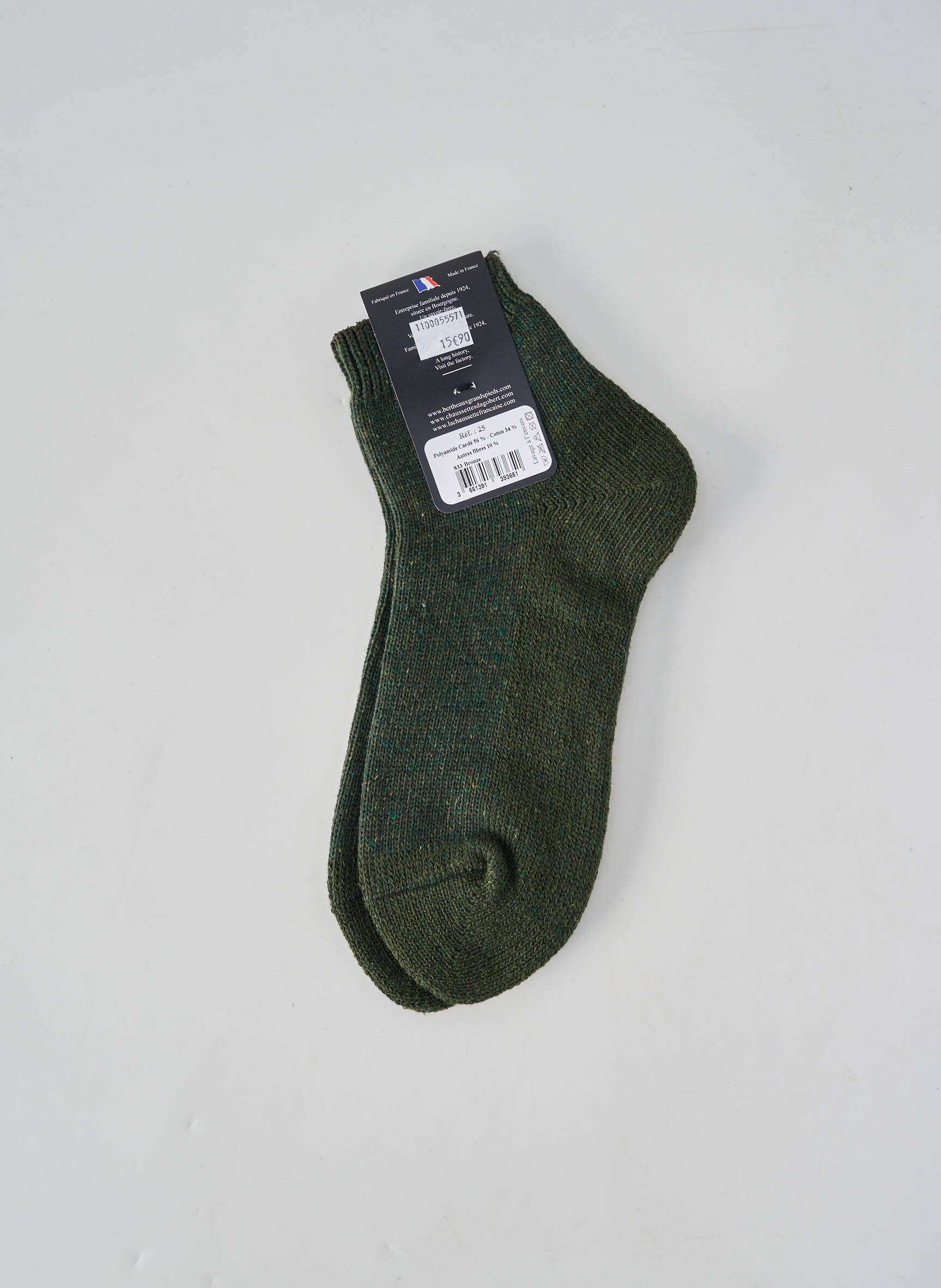 Chaussettes maintien élastique vert PERRIN homme