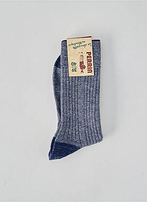 Chaussettes imprimé fantaisie bleu PERRIN homme