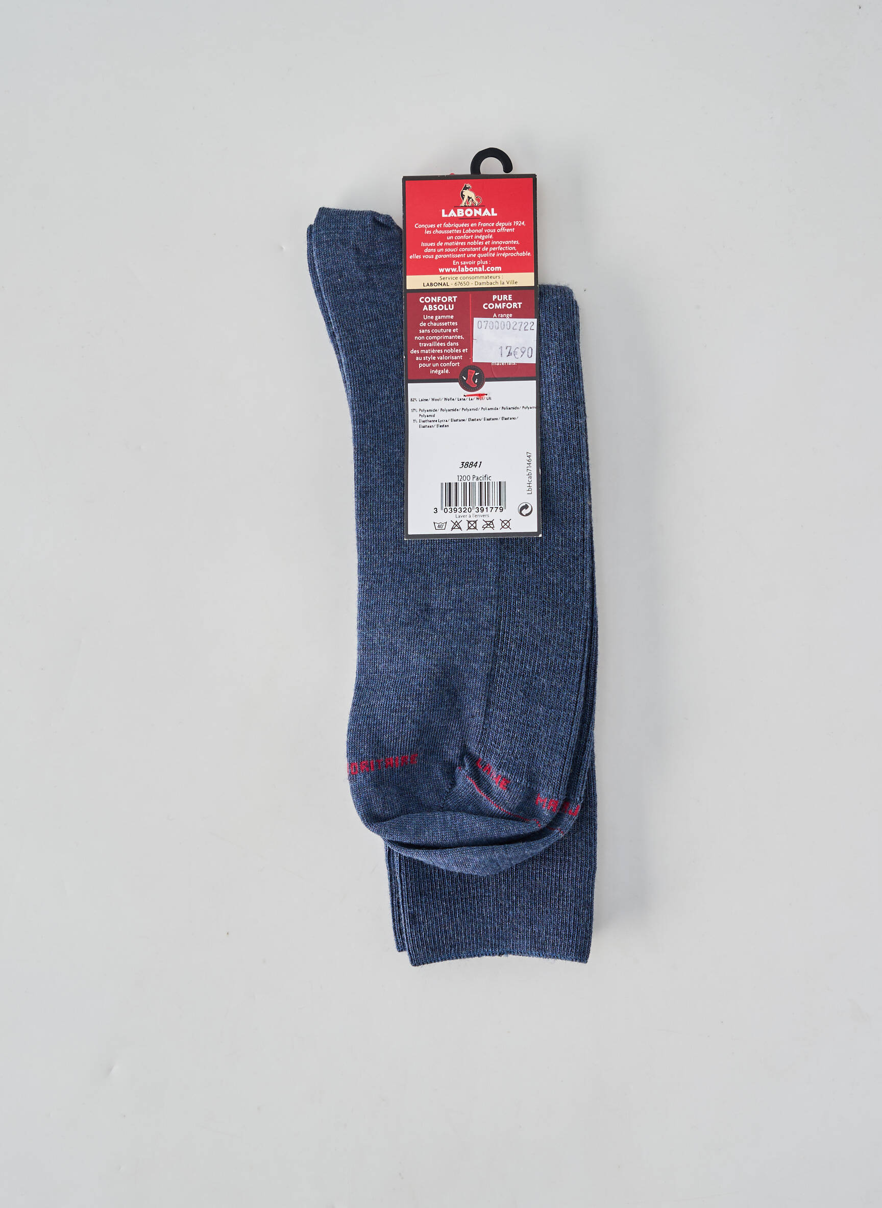 Chaussettes imprimé fantaisie bleu LABONAL homme