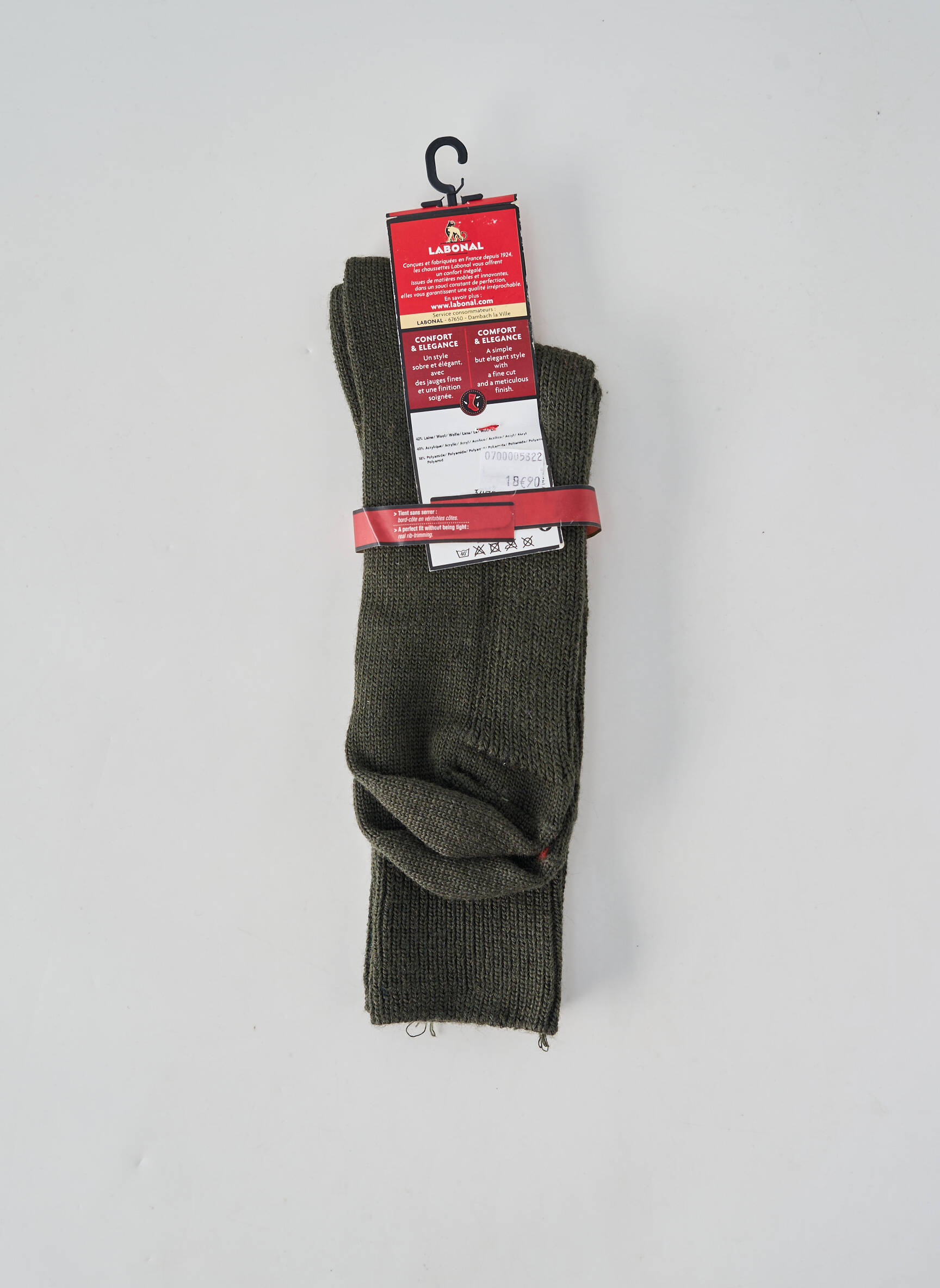 Chaussettes stretch vert LABONAL homme