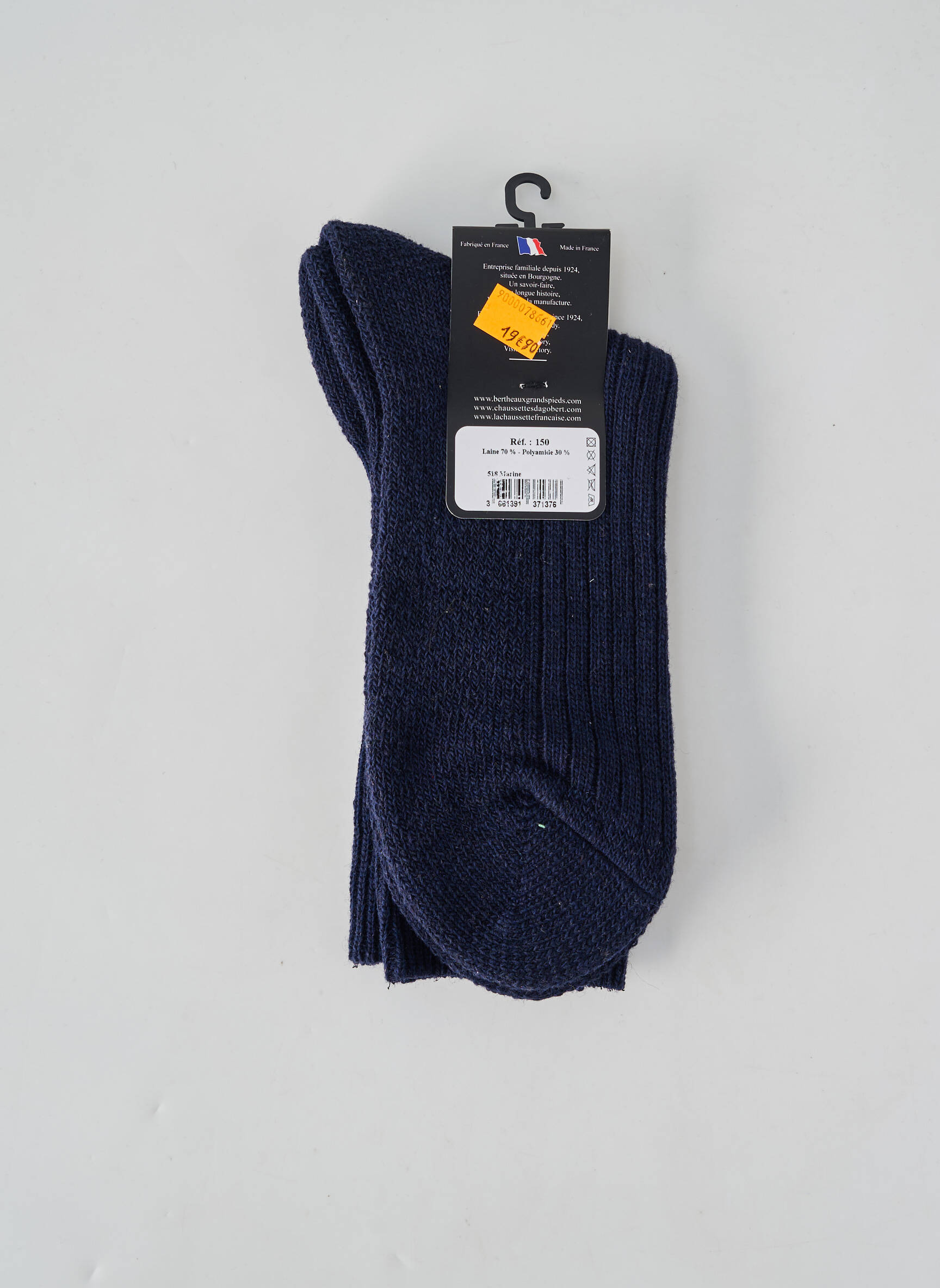 Chaussettes stretch bleu PERRIN homme