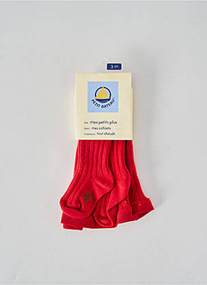 Collants tissage côtelé rouge PETIT BATEAU fille
