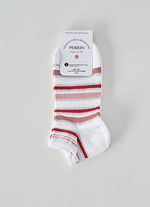 Chaussettes stretch blanc PERRIN femme