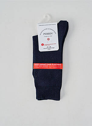Chaussettes stretch bleu PERRIN femme
