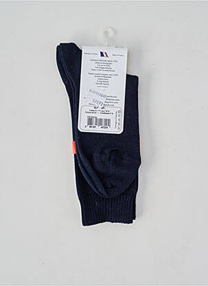 Chaussettes stretch bleu PERRIN femme