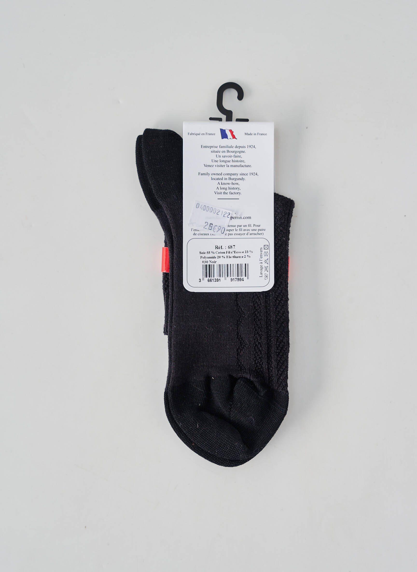 Chaussettes stretch noir PERRIN femme