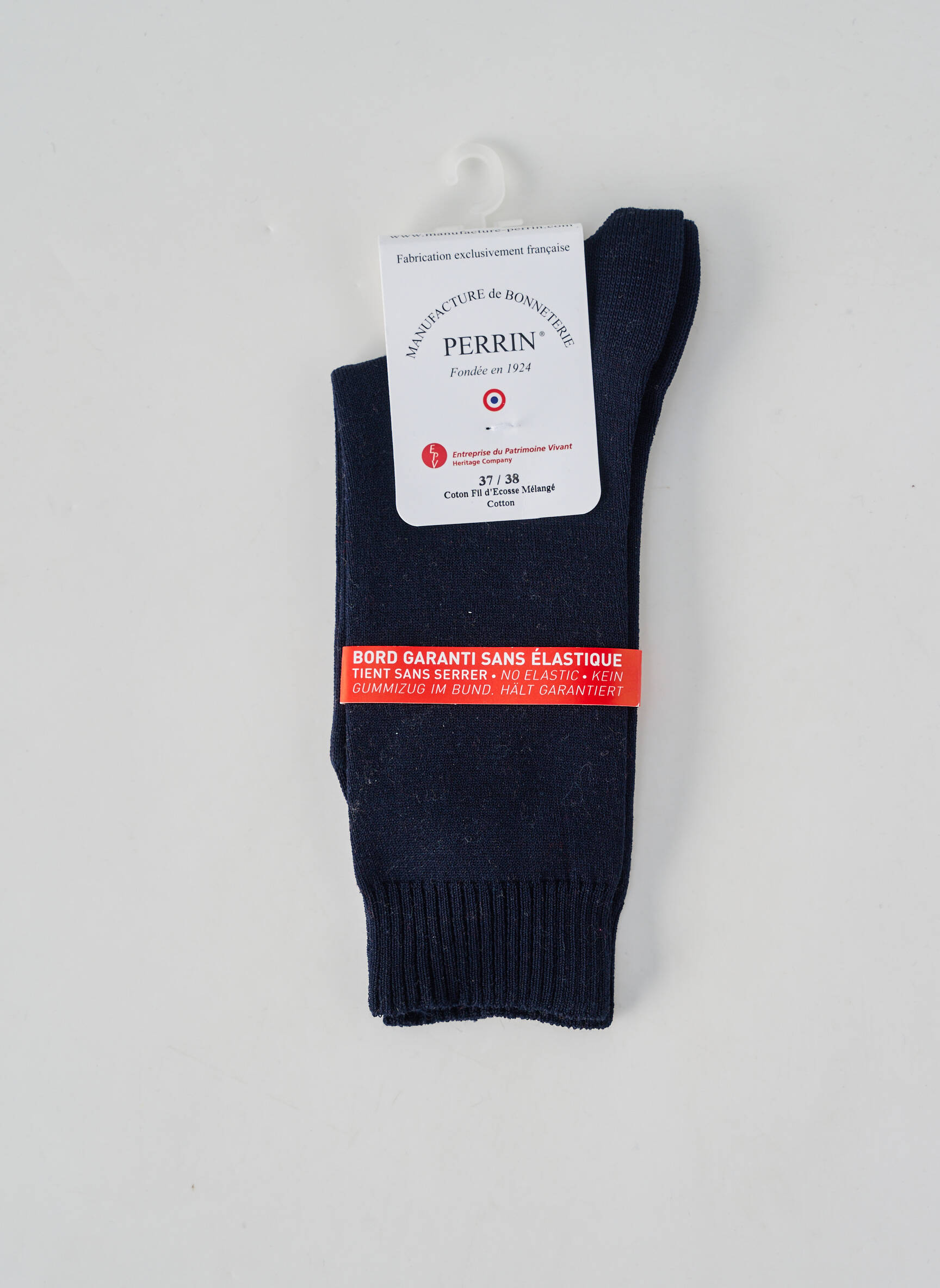 Chaussettes stretch bleu PERRIN femme