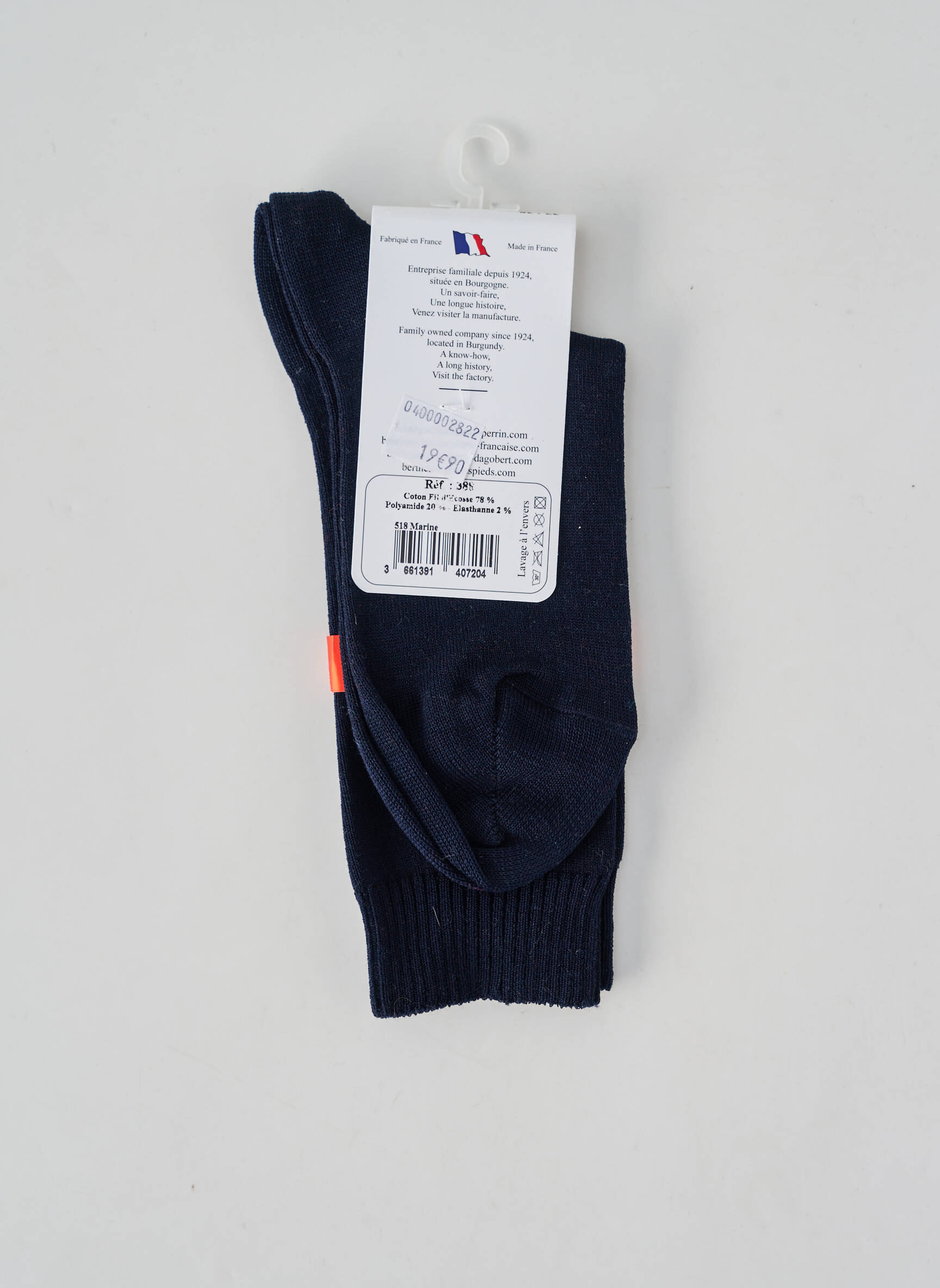 Chaussettes stretch bleu PERRIN femme