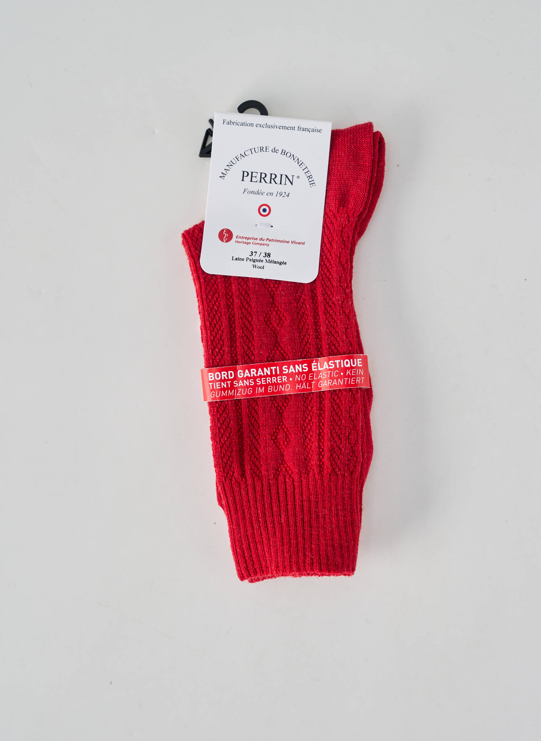 Chaussettes stretch rouge PERRIN femme
