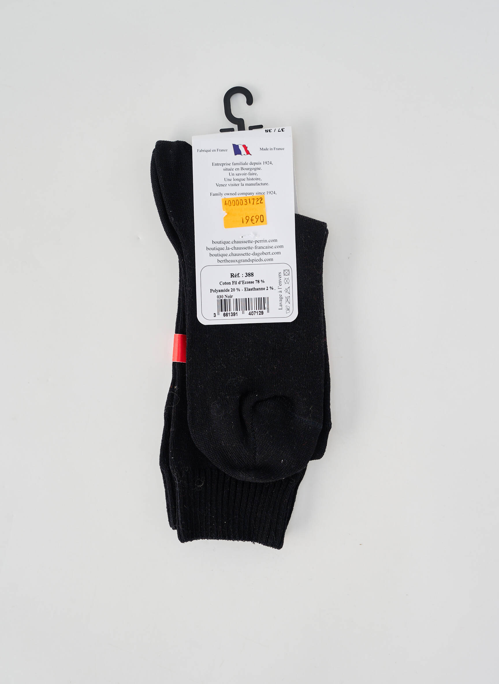 Chaussettes stretch noir PERRIN femme