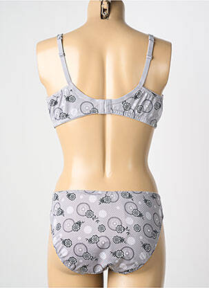 Ensemble lingerie bretelles élastiquées ajustables gris MANAÏS femme