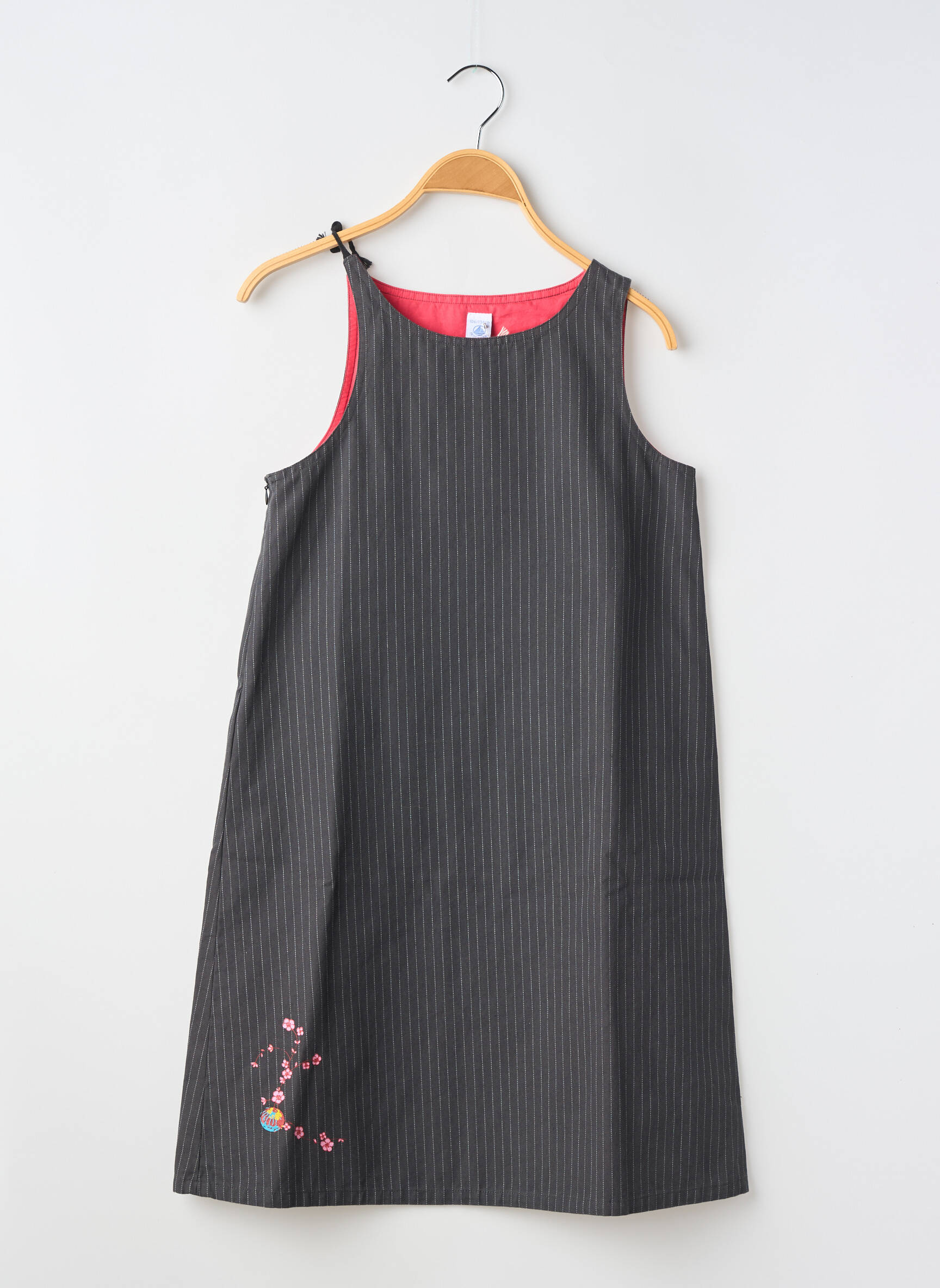 Robe mi-longue sans manche sans manche gris PETIT BATEAU fille