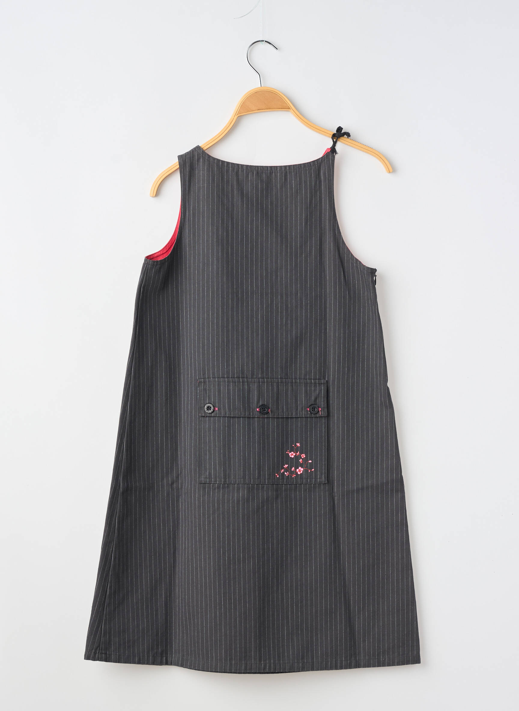 Robe mi-longue sans manche sans manche gris PETIT BATEAU fille